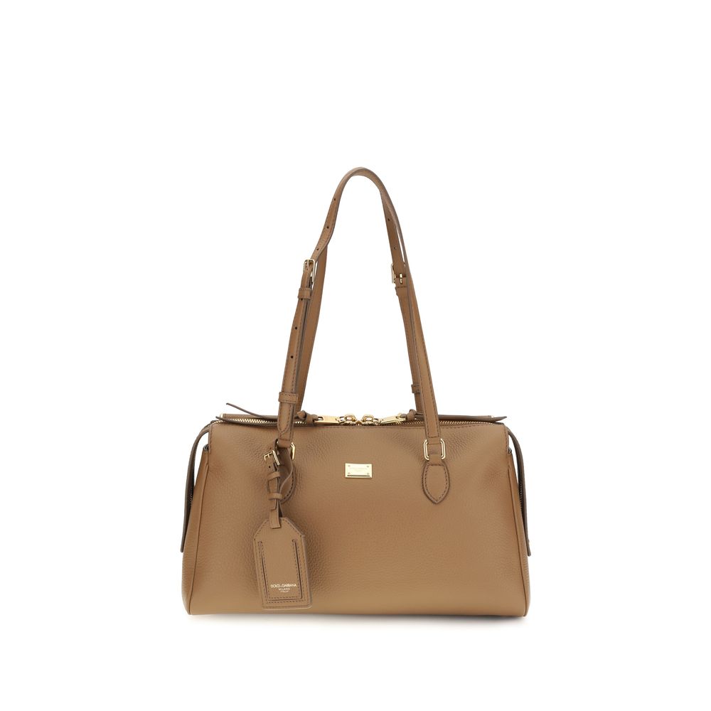 Dolce & Gabbana Beige Calf Leather Bos Taurus Shoulder Bag Dolce & Gabbana
