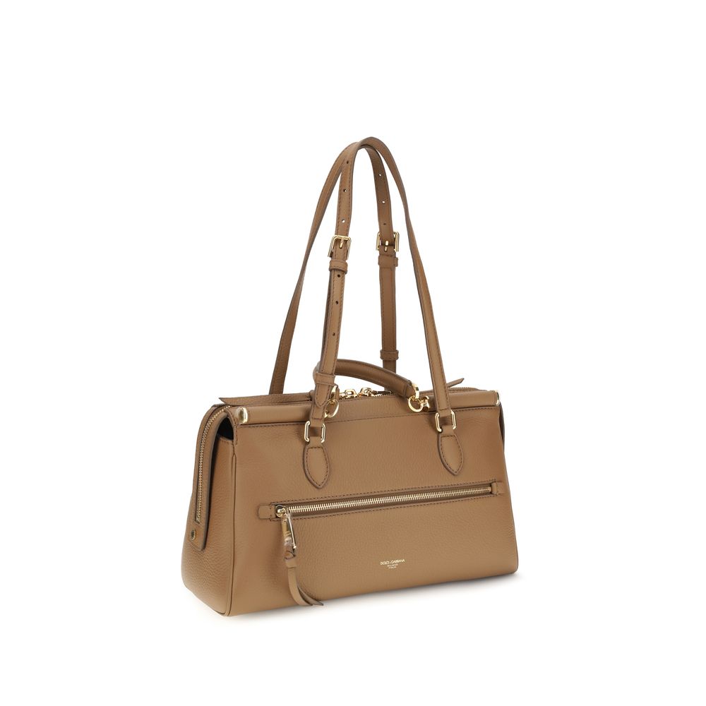 Dolce & Gabbana Beige Calf Leather Bos Taurus Shoulder Bag Dolce & Gabbana