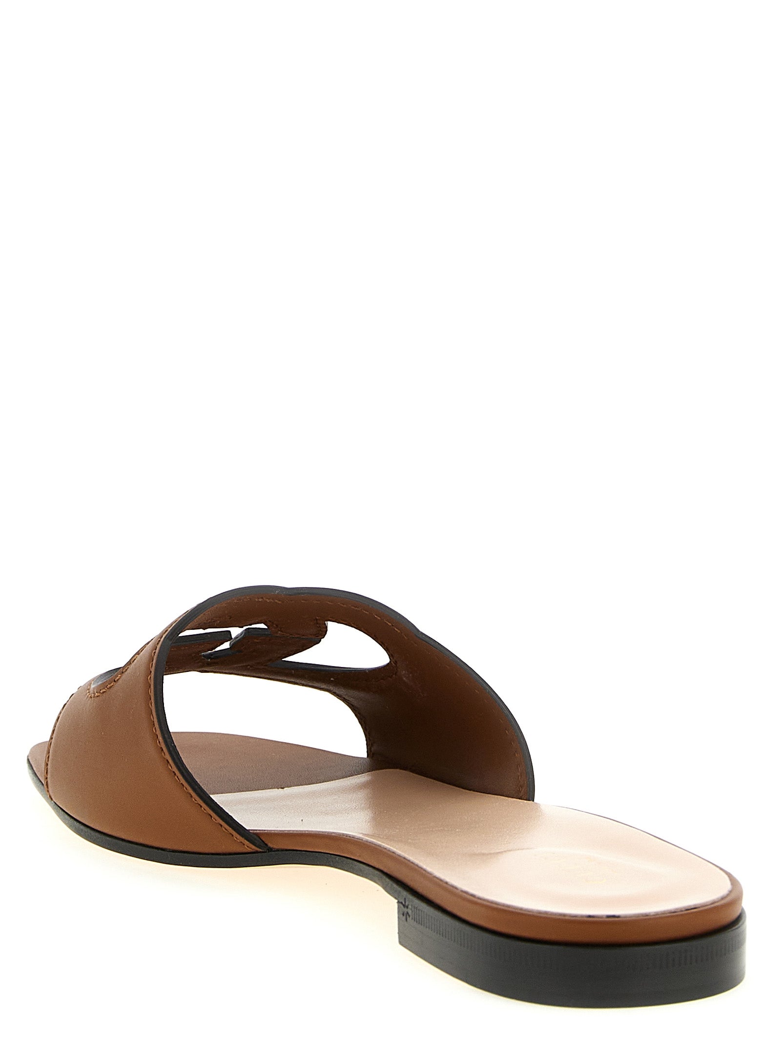 Gucci Brown Leather Slides Gucci