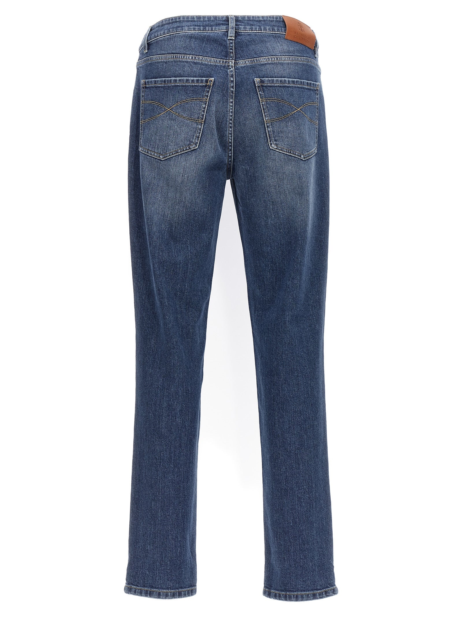 Brunello Cucinelli Blue Cotton Slim Fit Jeans Brunello Cucinelli