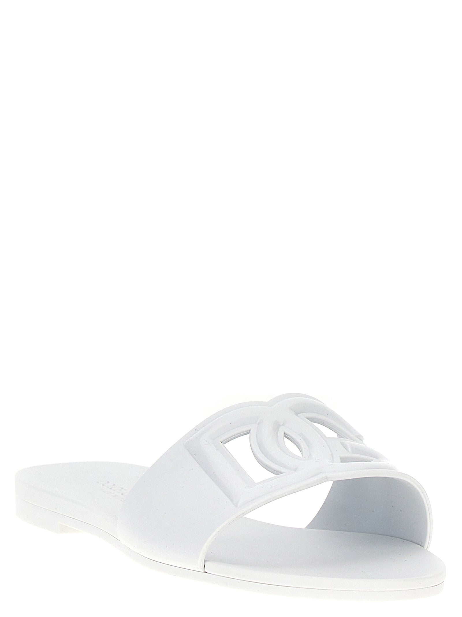 Dolce & Gabbana White Plastic Slides Dolce & Gabbana