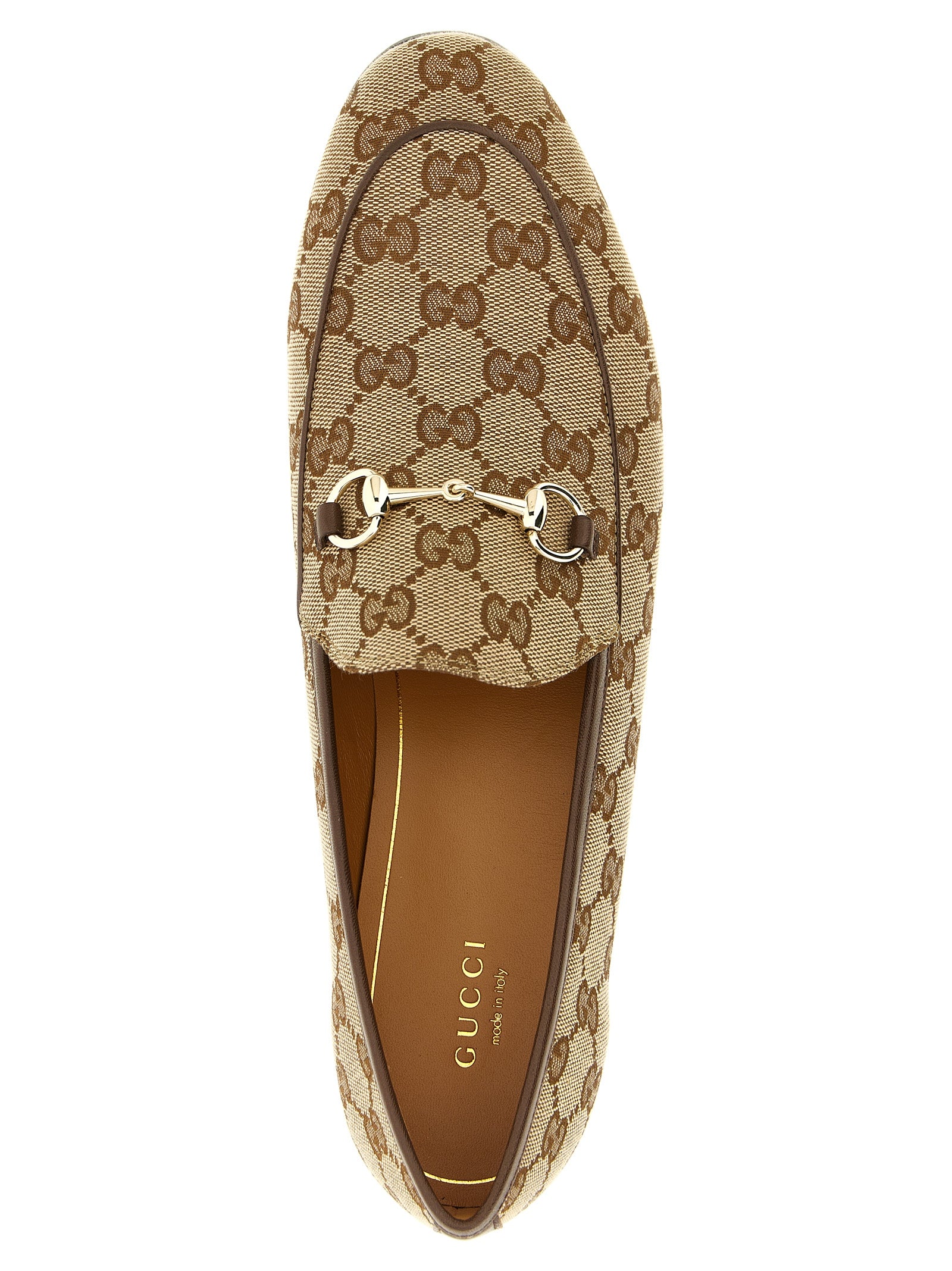 Gucci Beige Polyester Slip-On Loafers Gucci