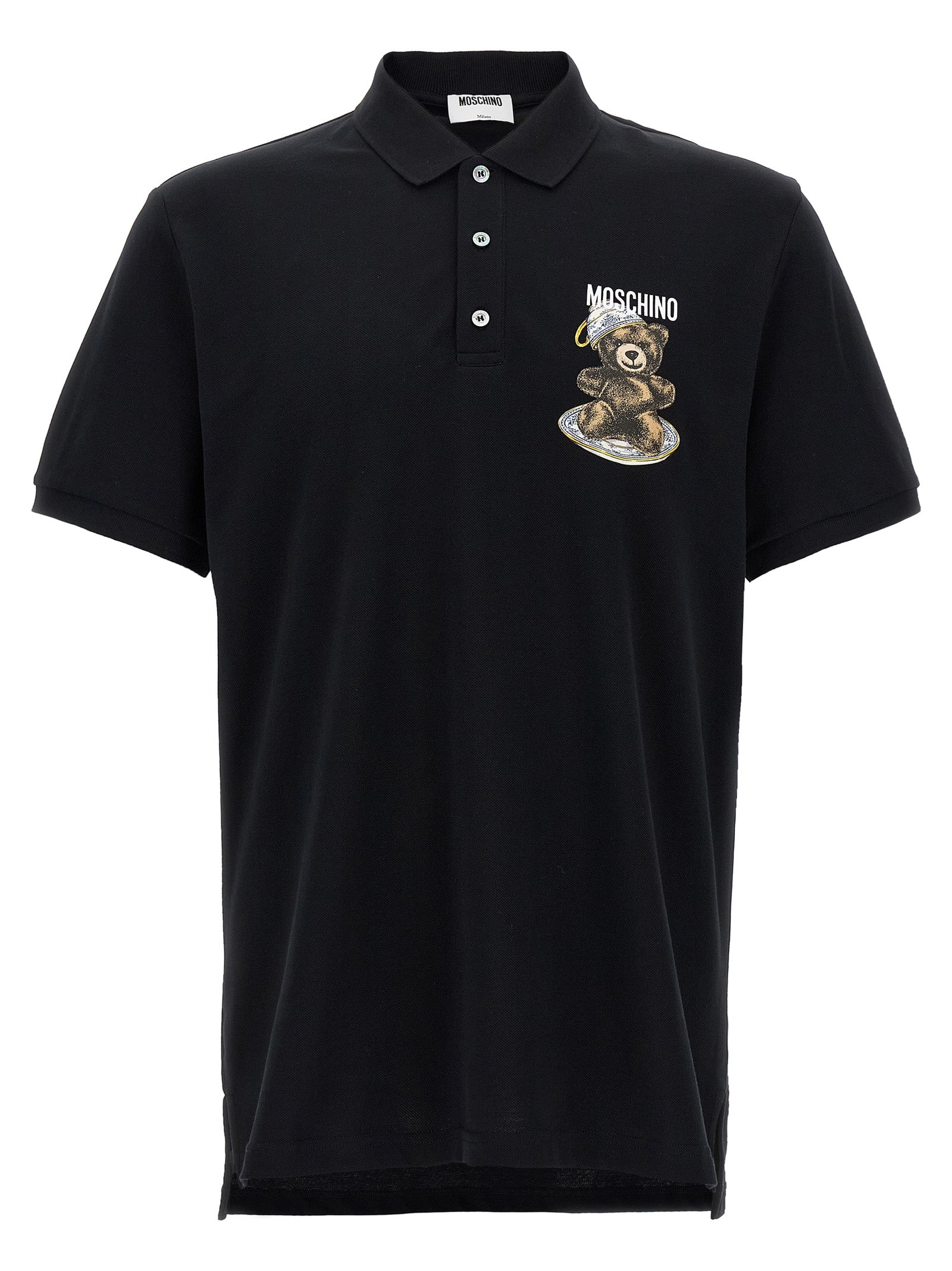 Moschino Black Cotton Polo Shirt Moschino