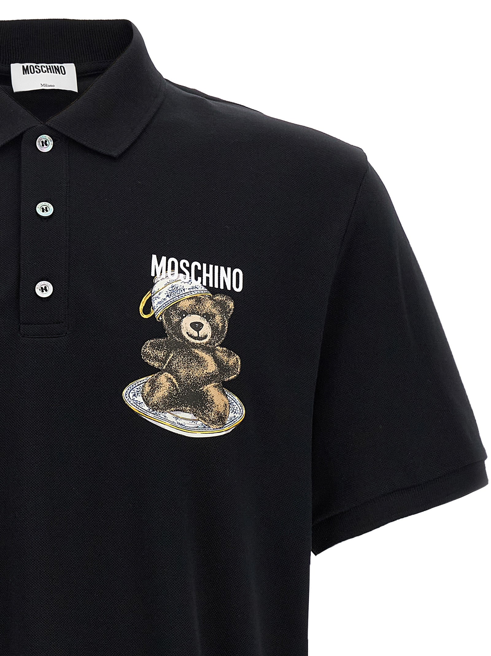 Moschino Black Cotton Polo Shirt Moschino