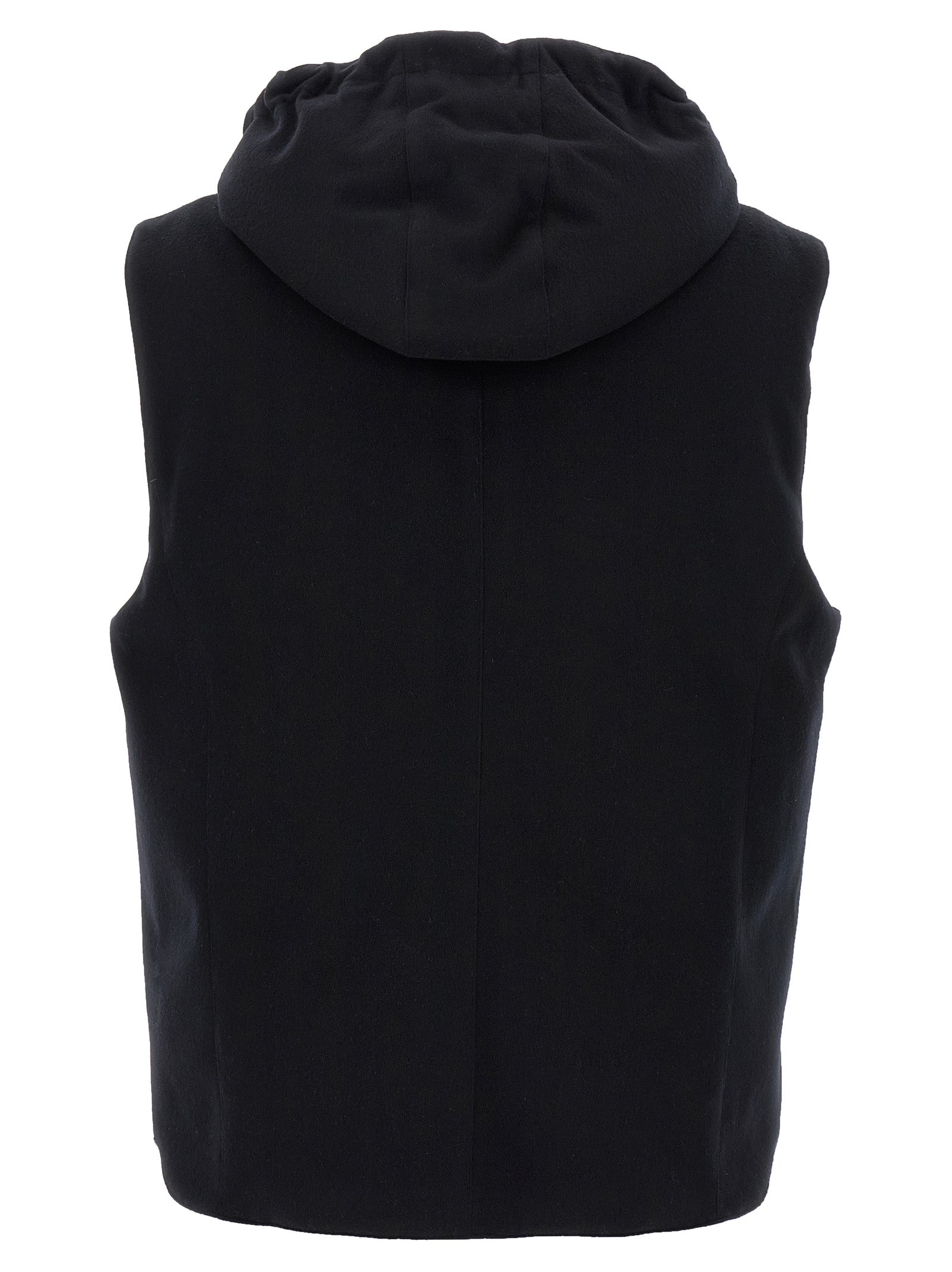 Brunello Cucinelli Black Wool Sleeveless Jacket Brunello Cucinelli
