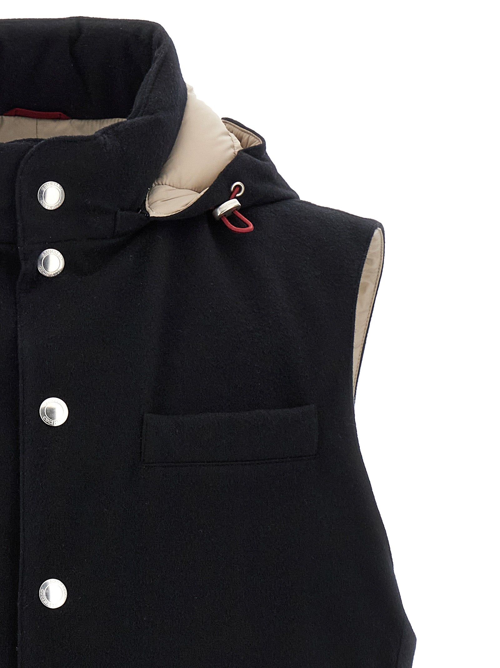 Brunello Cucinelli Black Wool Sleeveless Jacket Brunello Cucinelli