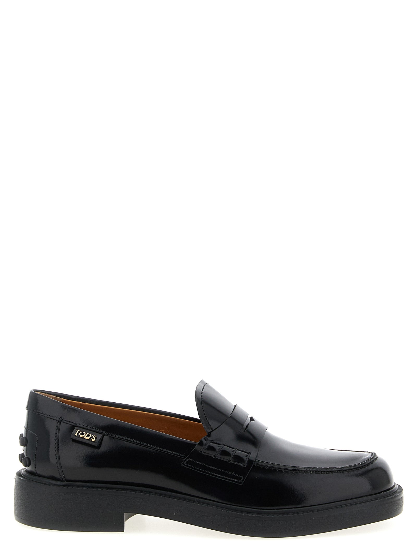 Tod's Black Calfskin Slip-On Loafers Tod's