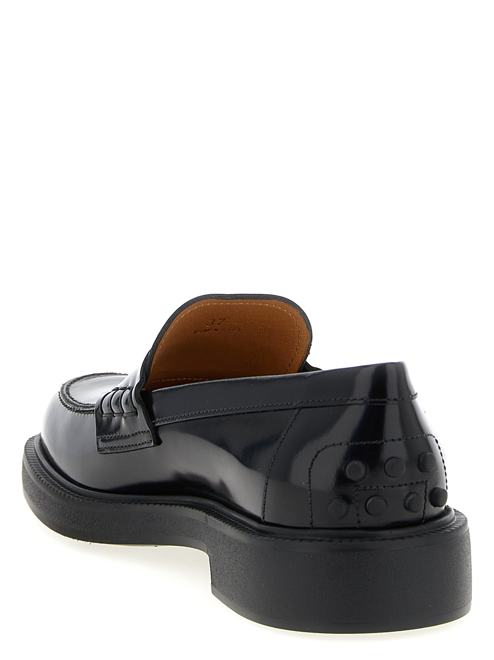 Tod's Black Calfskin Slip-On Loafers Tod's