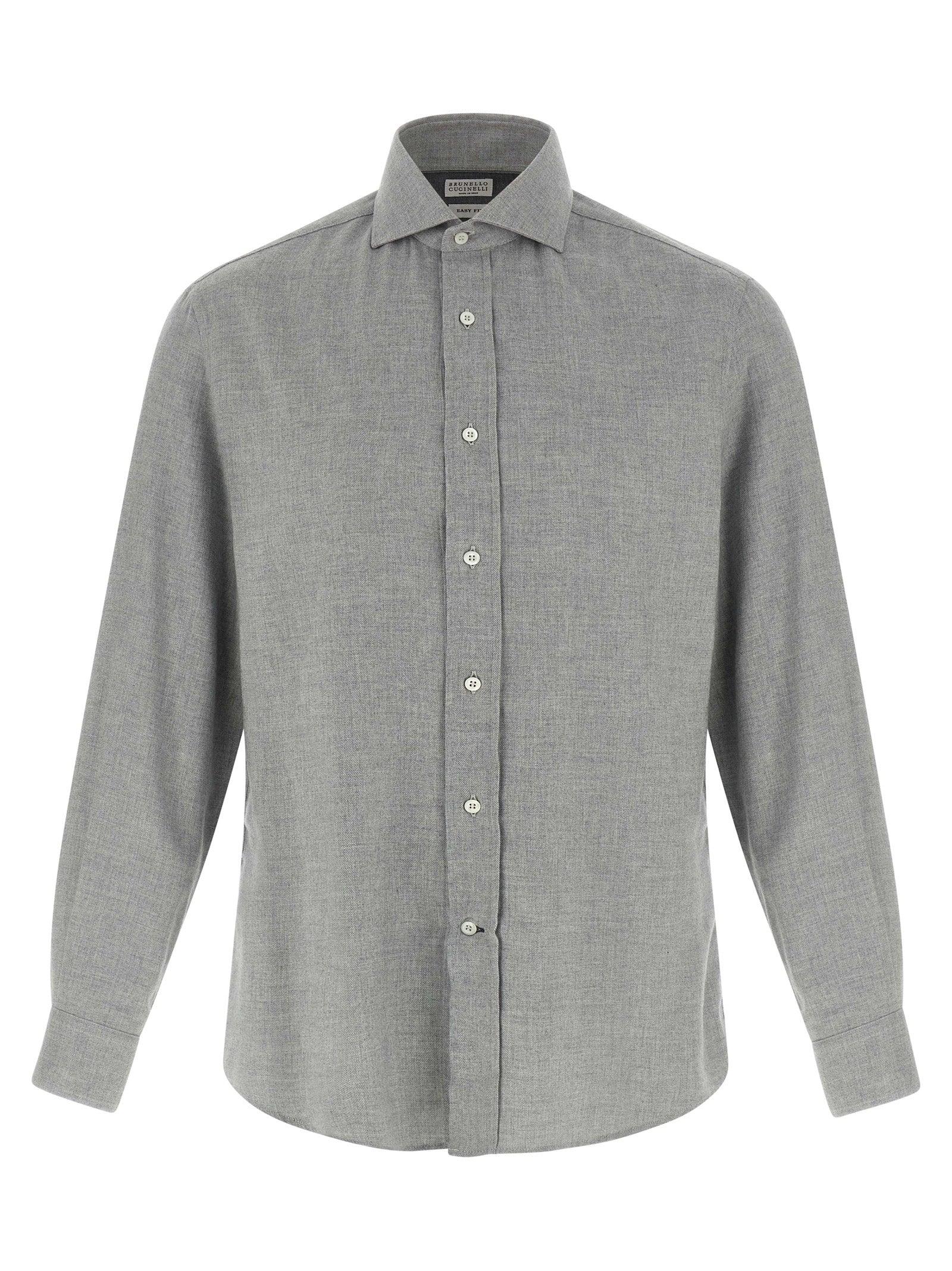 Brunello Cucinelli Gray Cotton Blouse Brunello Cucinelli