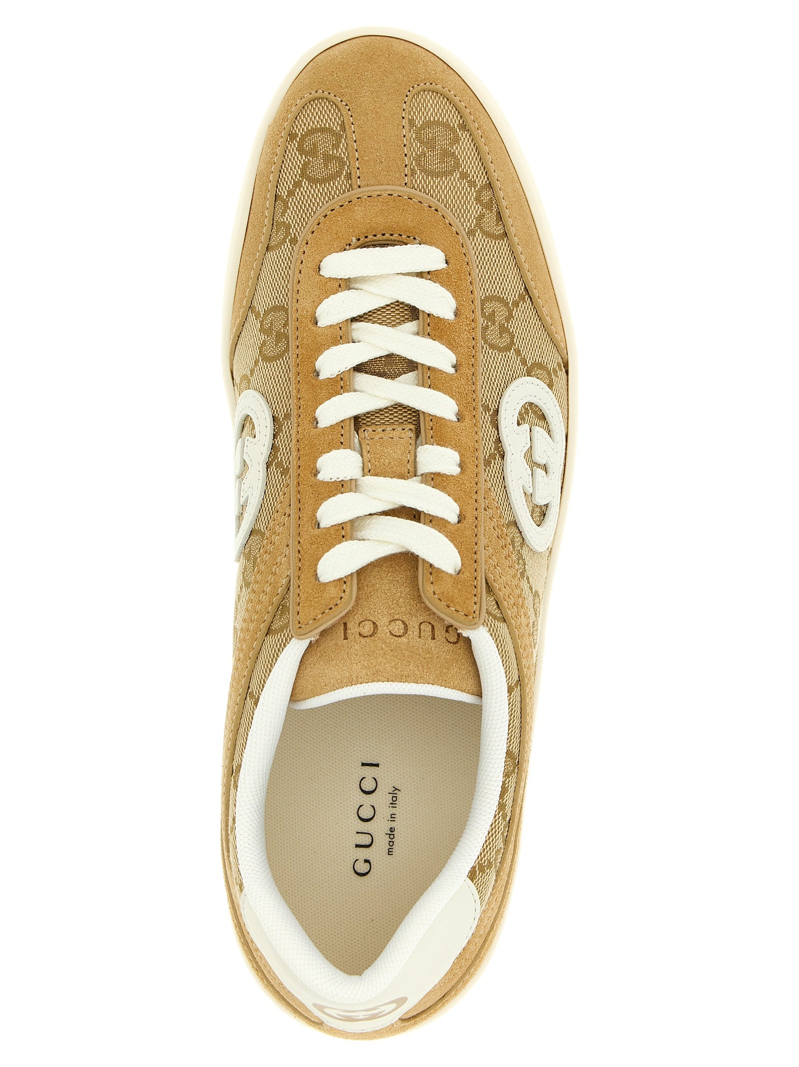 Gucci Beige Calfskin Low Top Sneakers Gucci