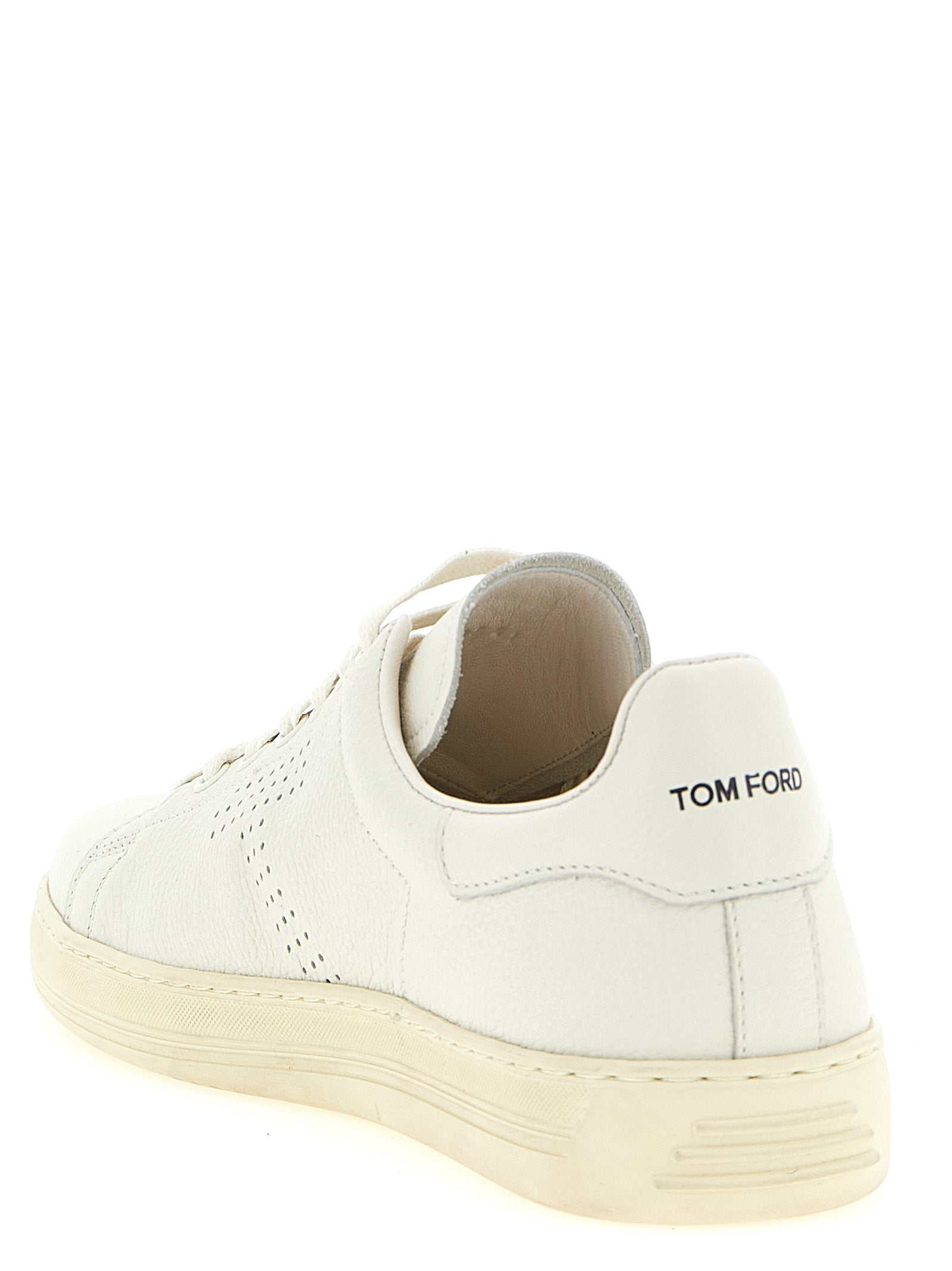 Tom Ford White Leather Low Top Sneakers Tom Ford