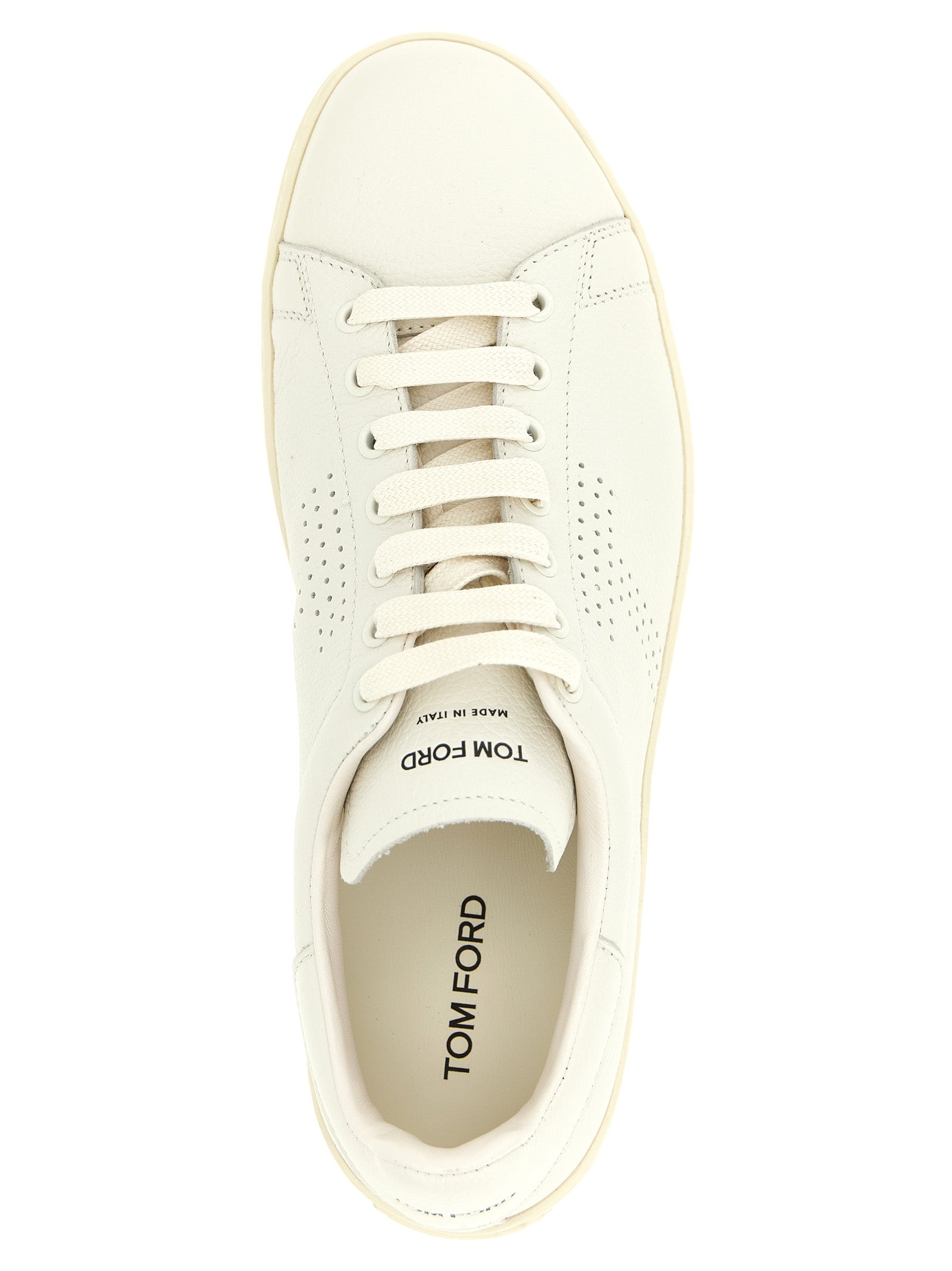 Tom Ford White Leather Low Top Sneakers Tom Ford