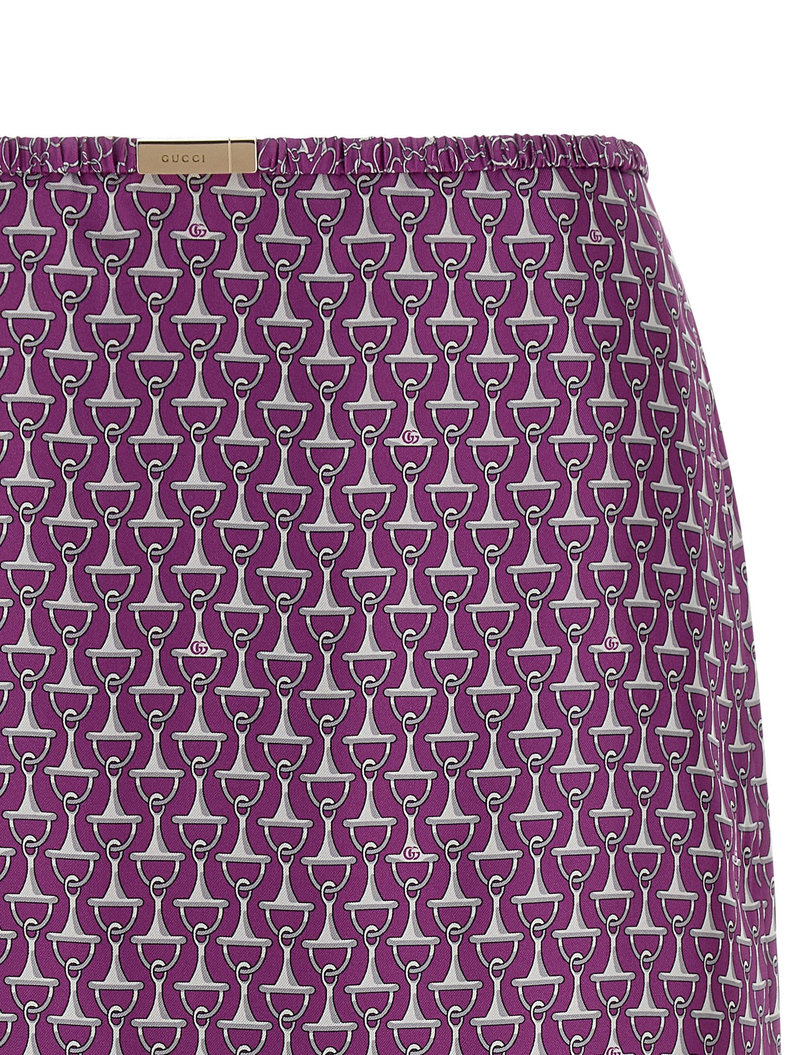 Gucci Purple Silk Midi Skirt Gucci