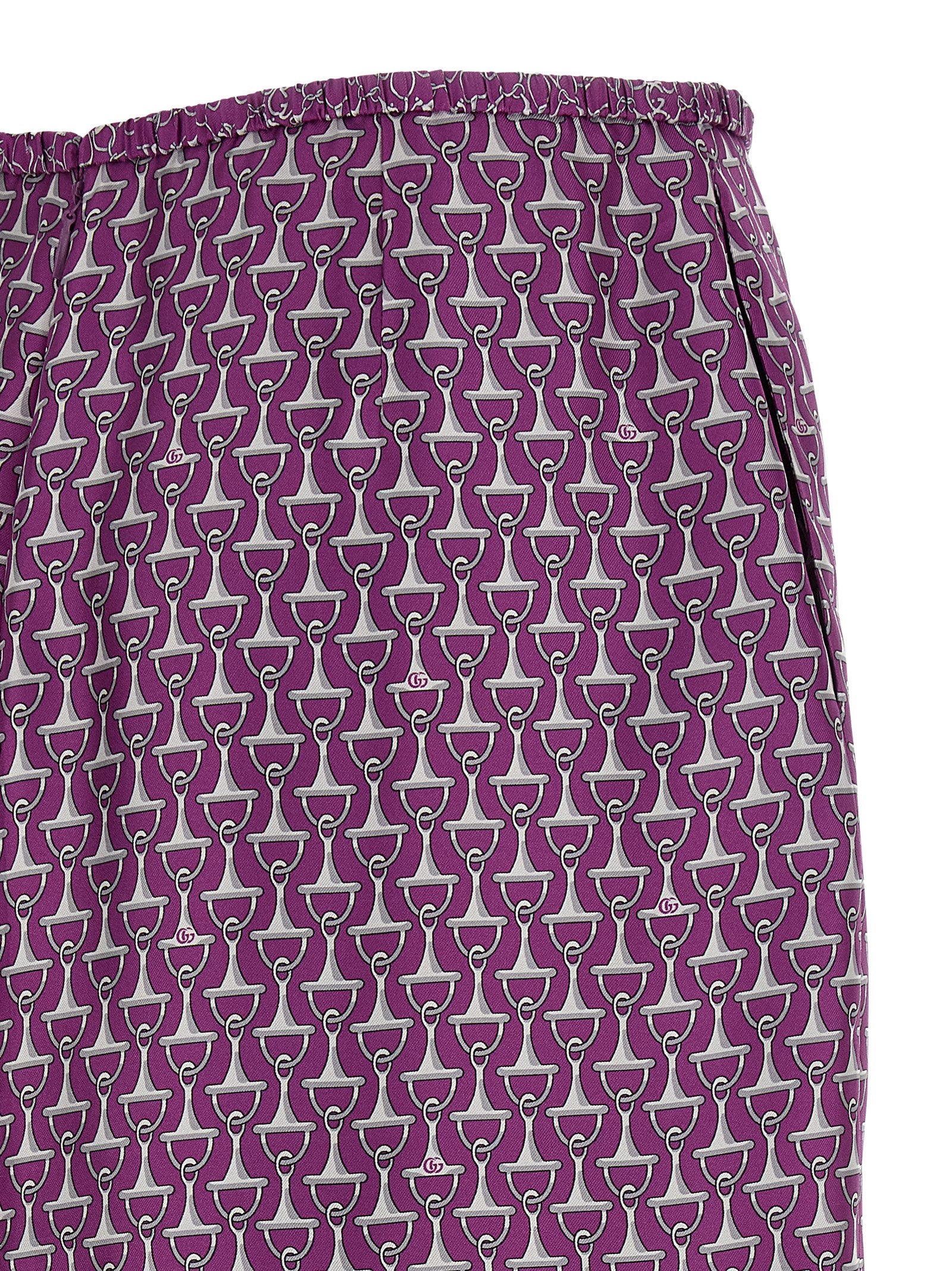 Gucci Purple Silk Midi Skirt Gucci