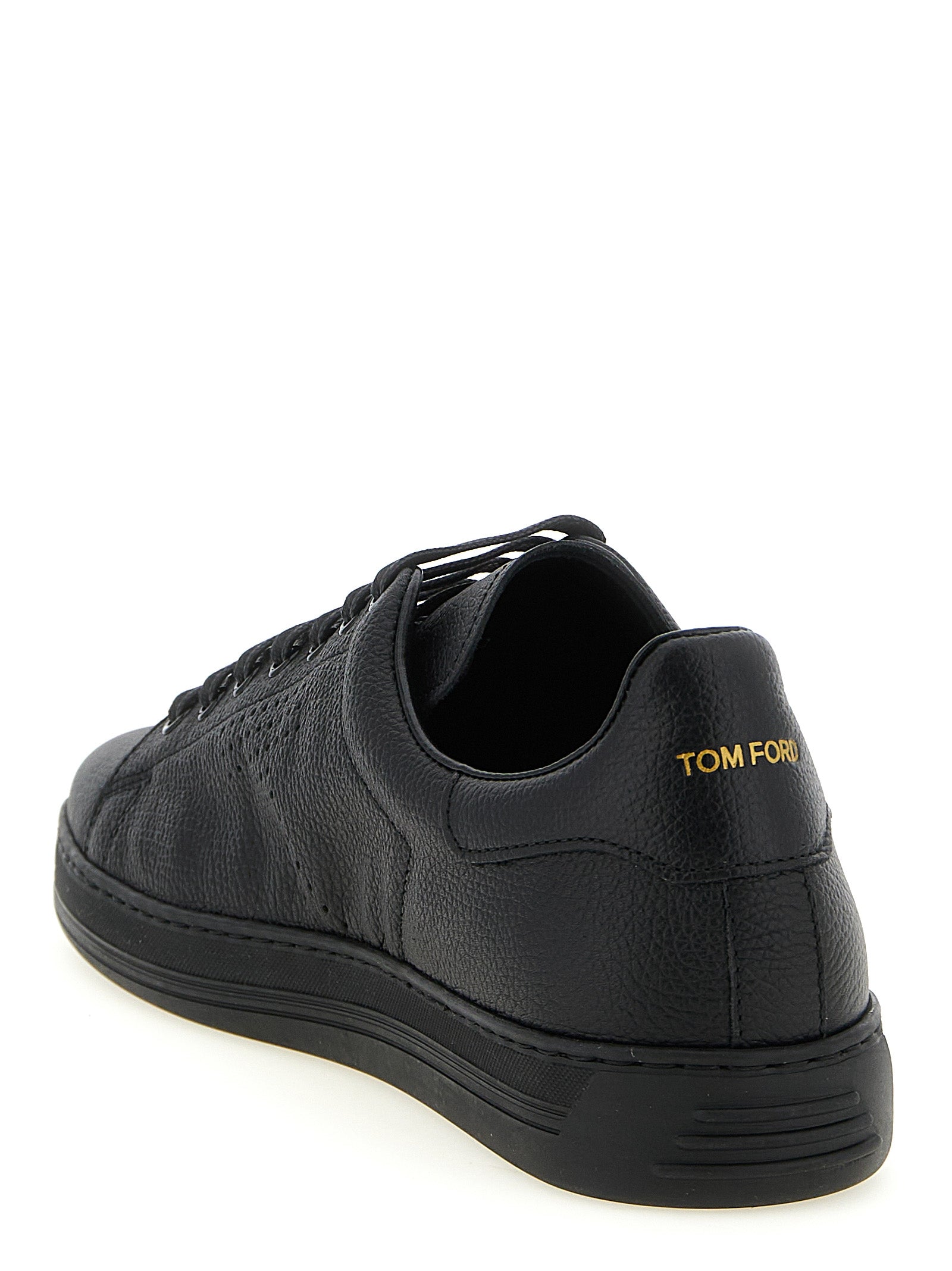 Tom Ford Black Leather Low Top Sneakers Tom Ford