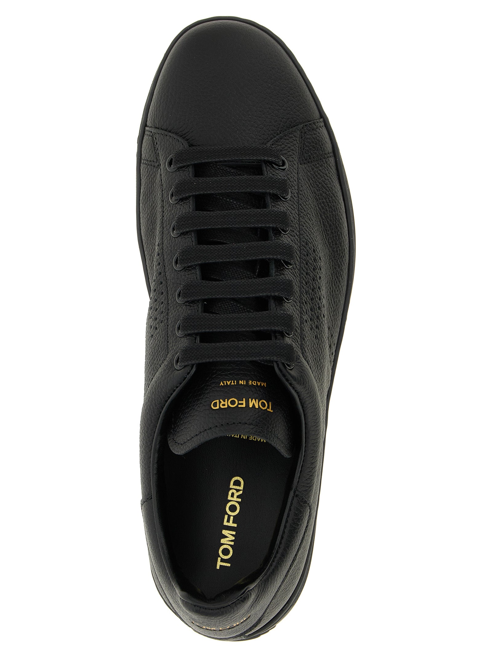 Tom Ford Black Leather Low Top Sneakers Tom Ford