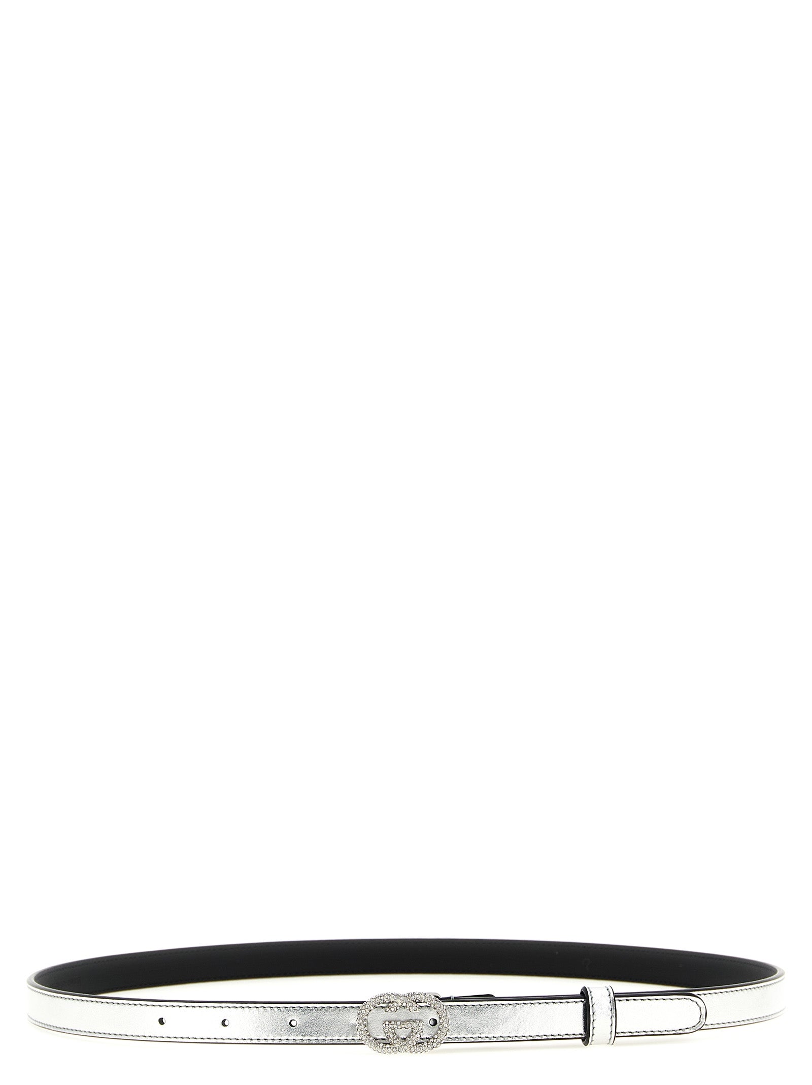 Gucci Silver Calfskin Thin Belt Gucci