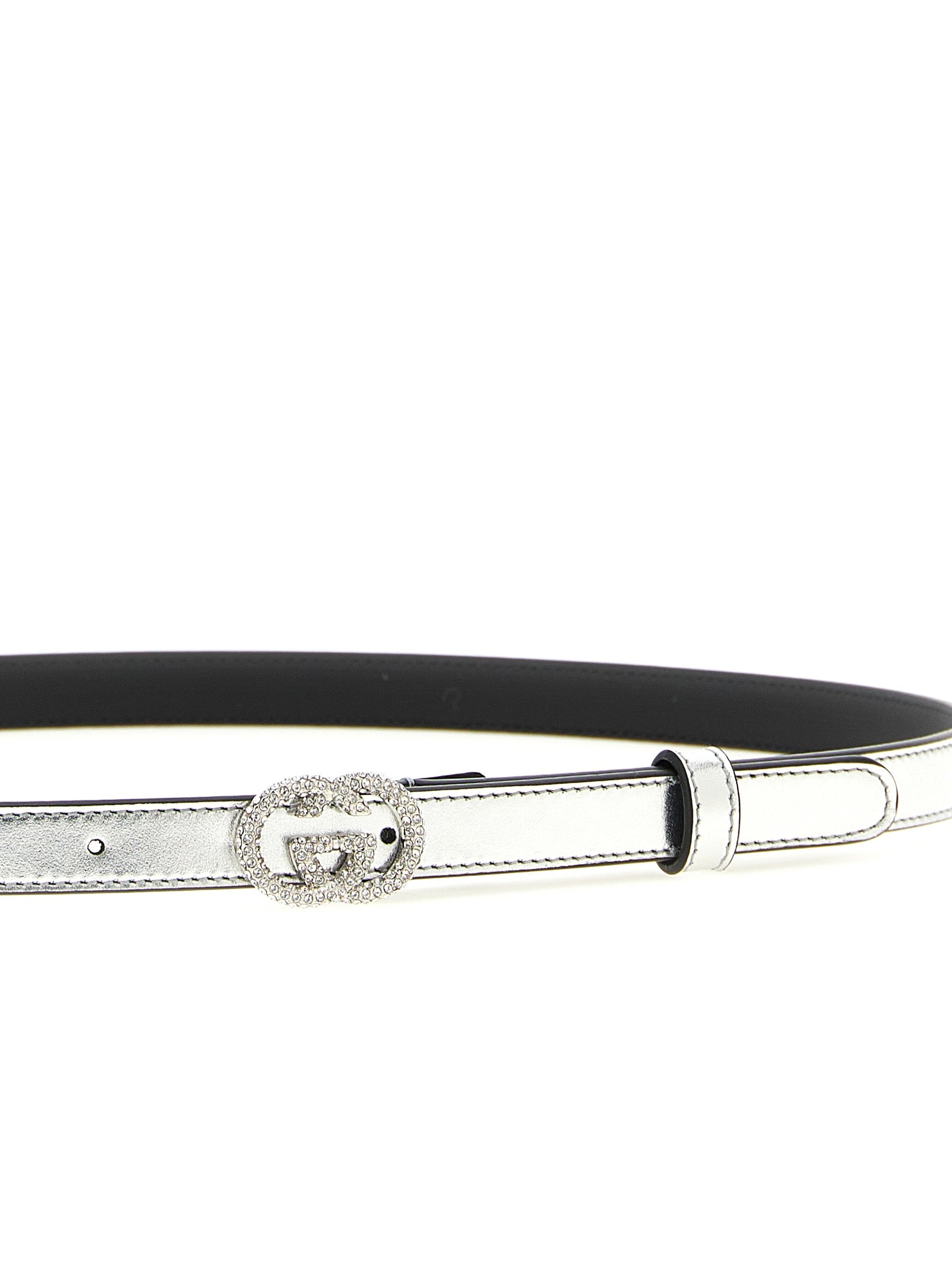 Gucci Silver Calfskin Thin Belt Gucci