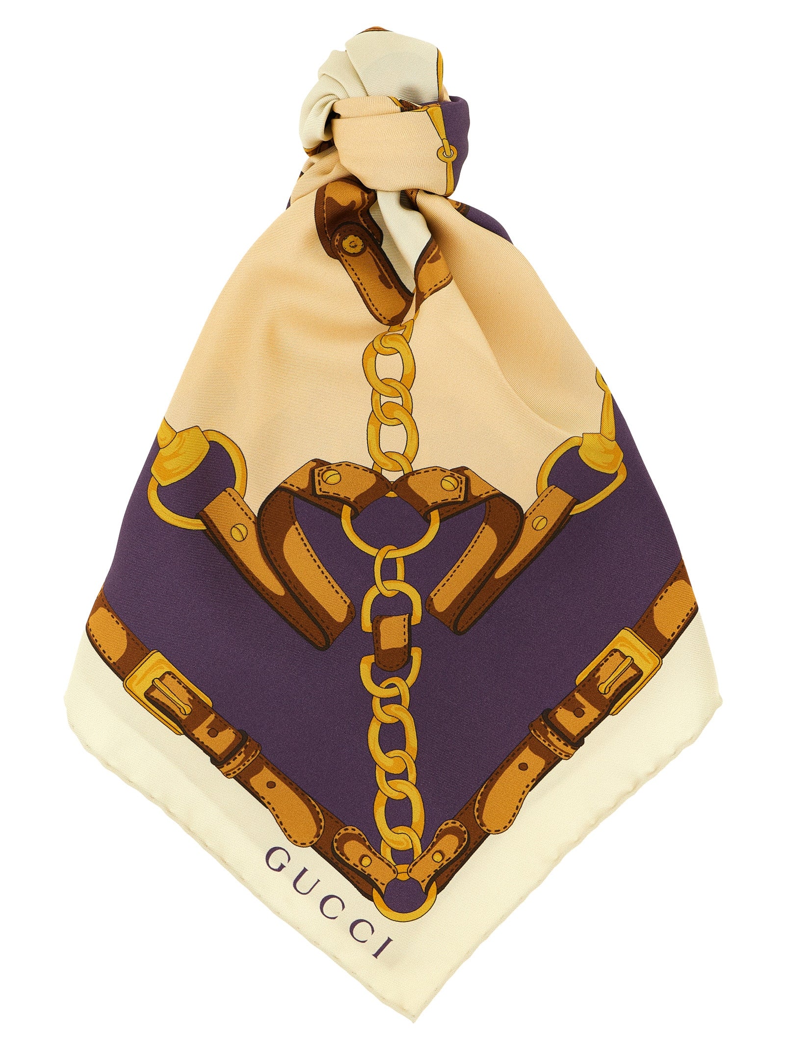Gucci Beige Silk Scarf Gucci