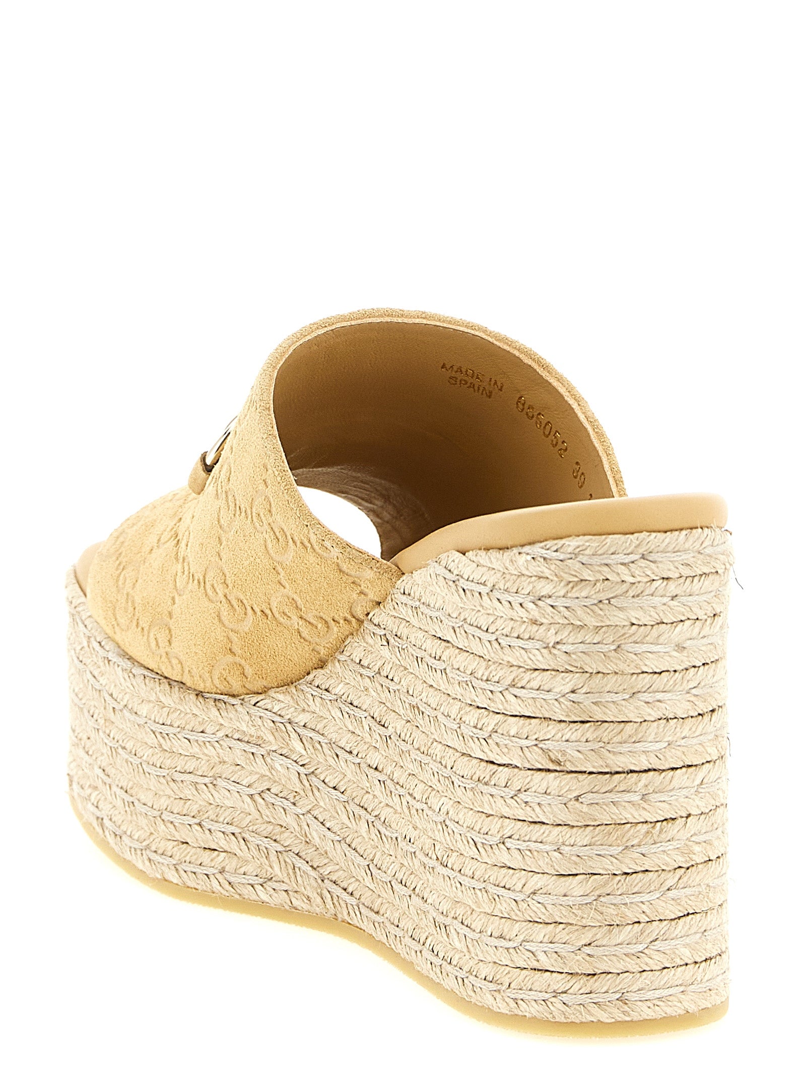 Gucci Beige Calfskin Wedge Sandals Gucci