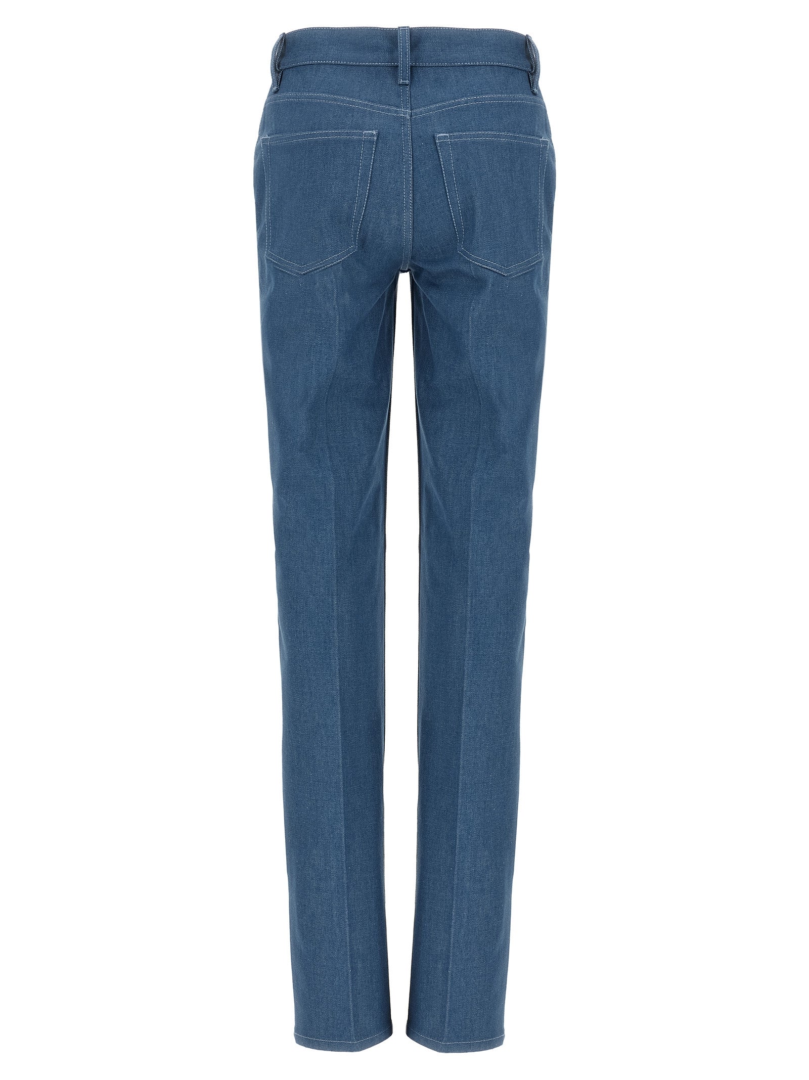 Gucci Blue Cotton Straight-Leg Jeans Gucci