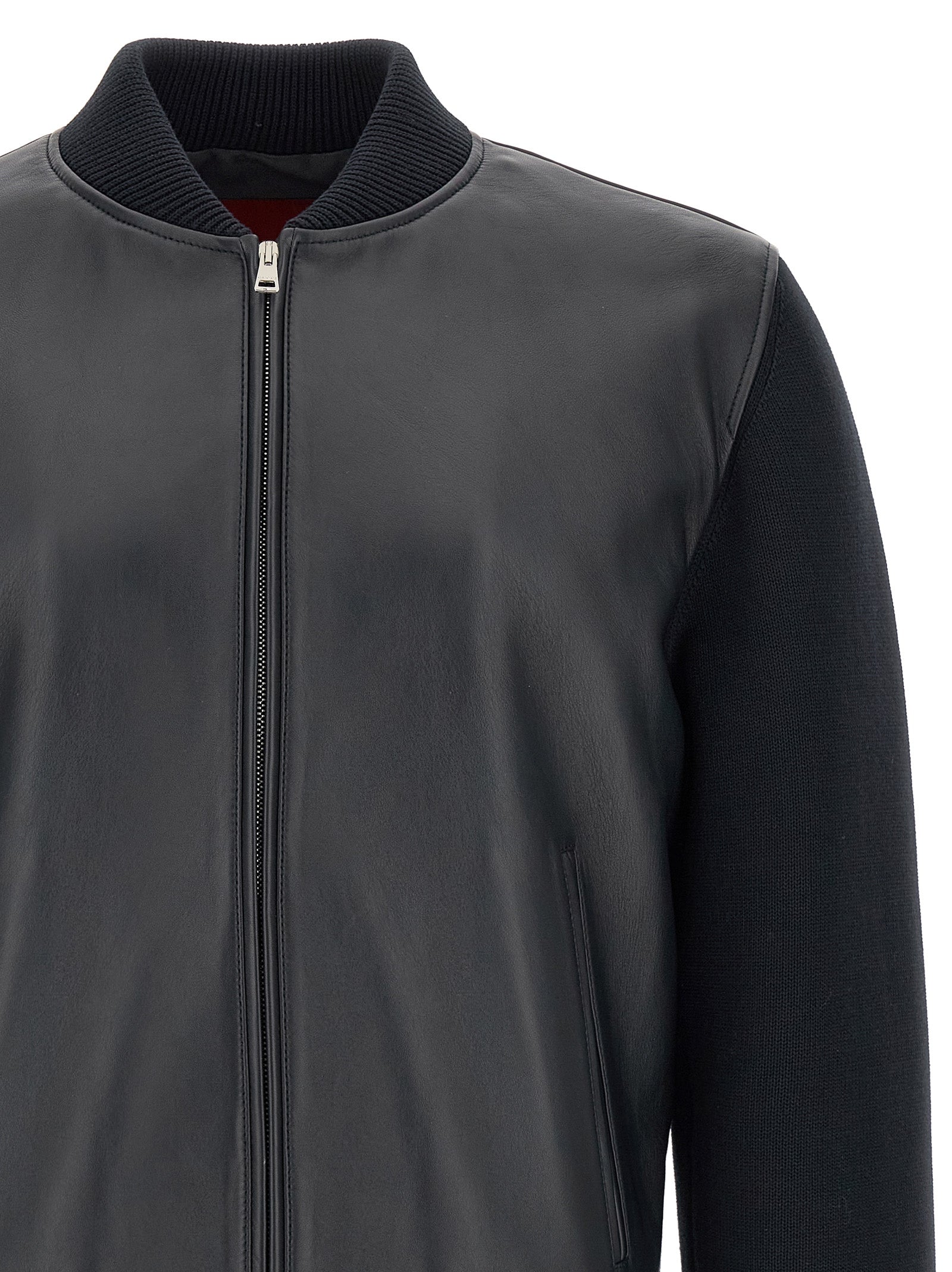 Gucci Blue Lamb Leather Leather Jacket Gucci
