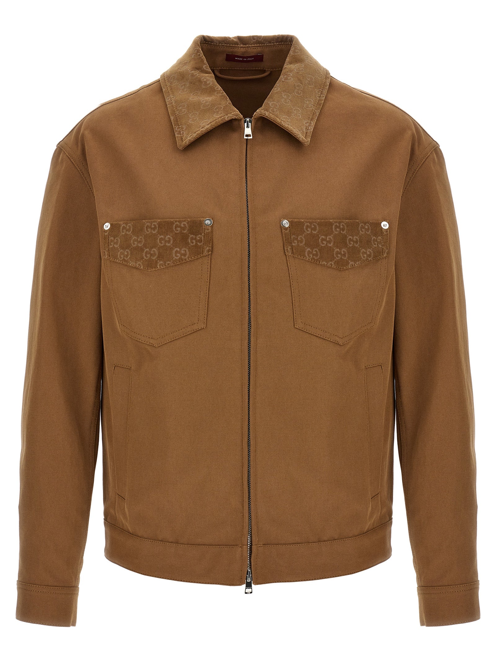 Gucci Brown Cotton Full-Length Jacket Gucci