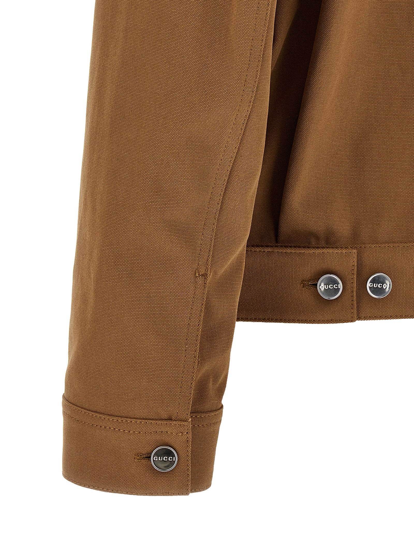 Gucci Brown Cotton Full-Length Jacket Gucci