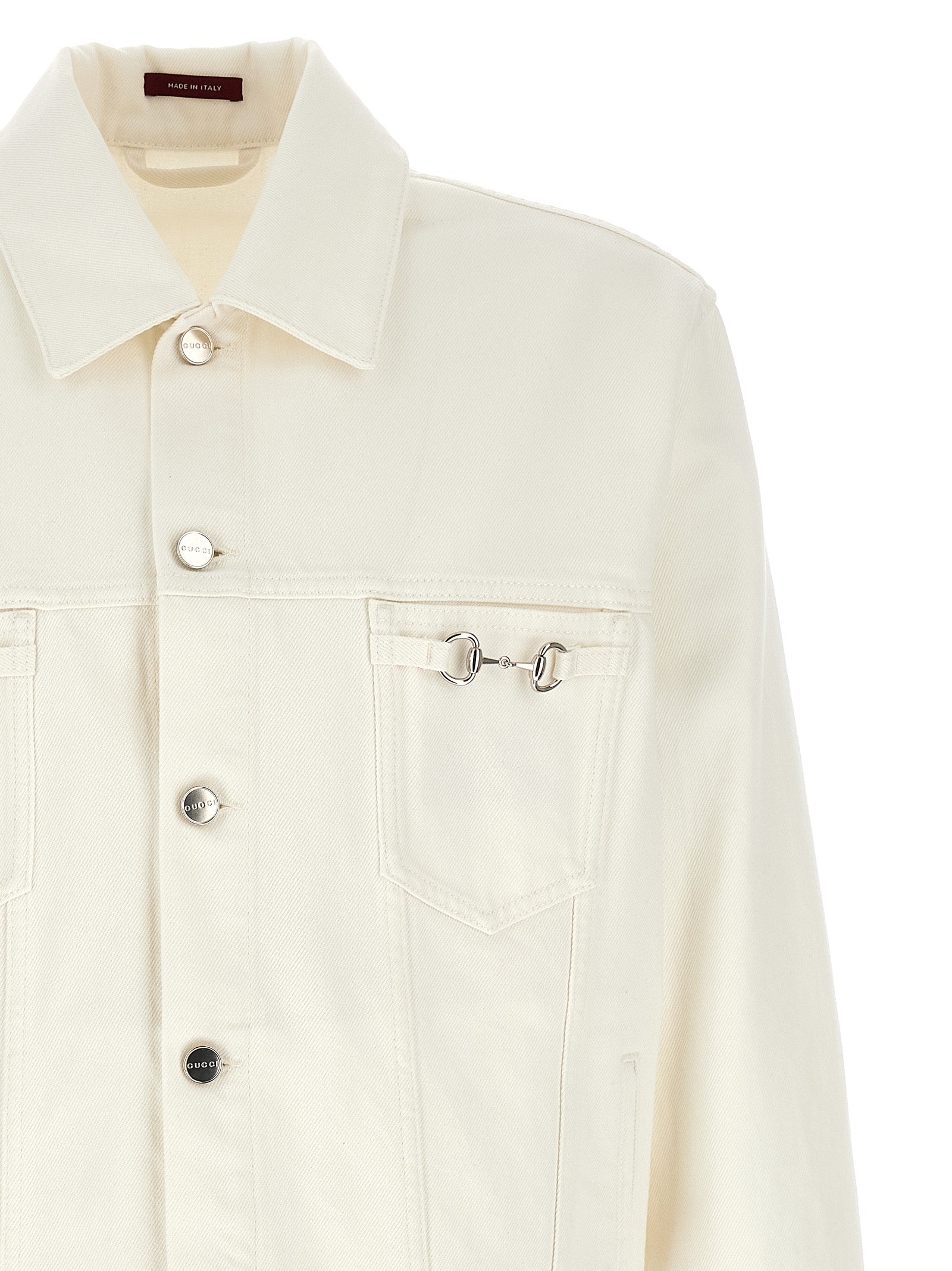 Gucci White Cotton Denim Jacket Gucci
