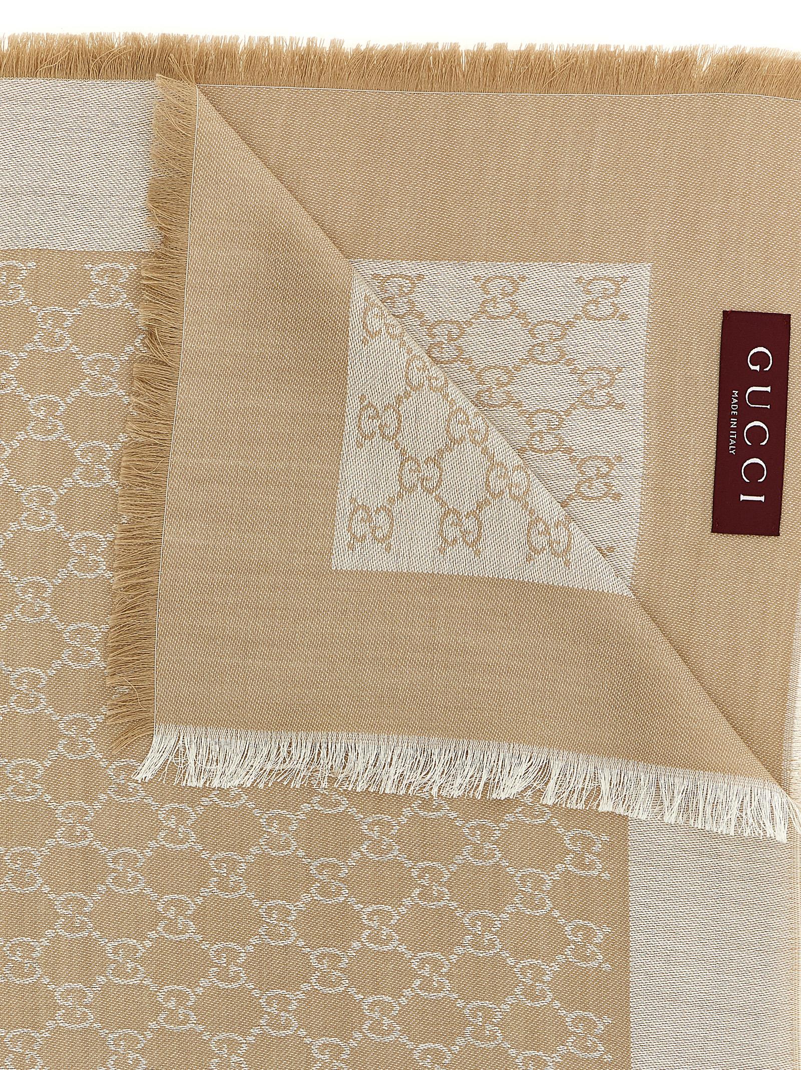 Gucci Beige Silk Scarf Gucci