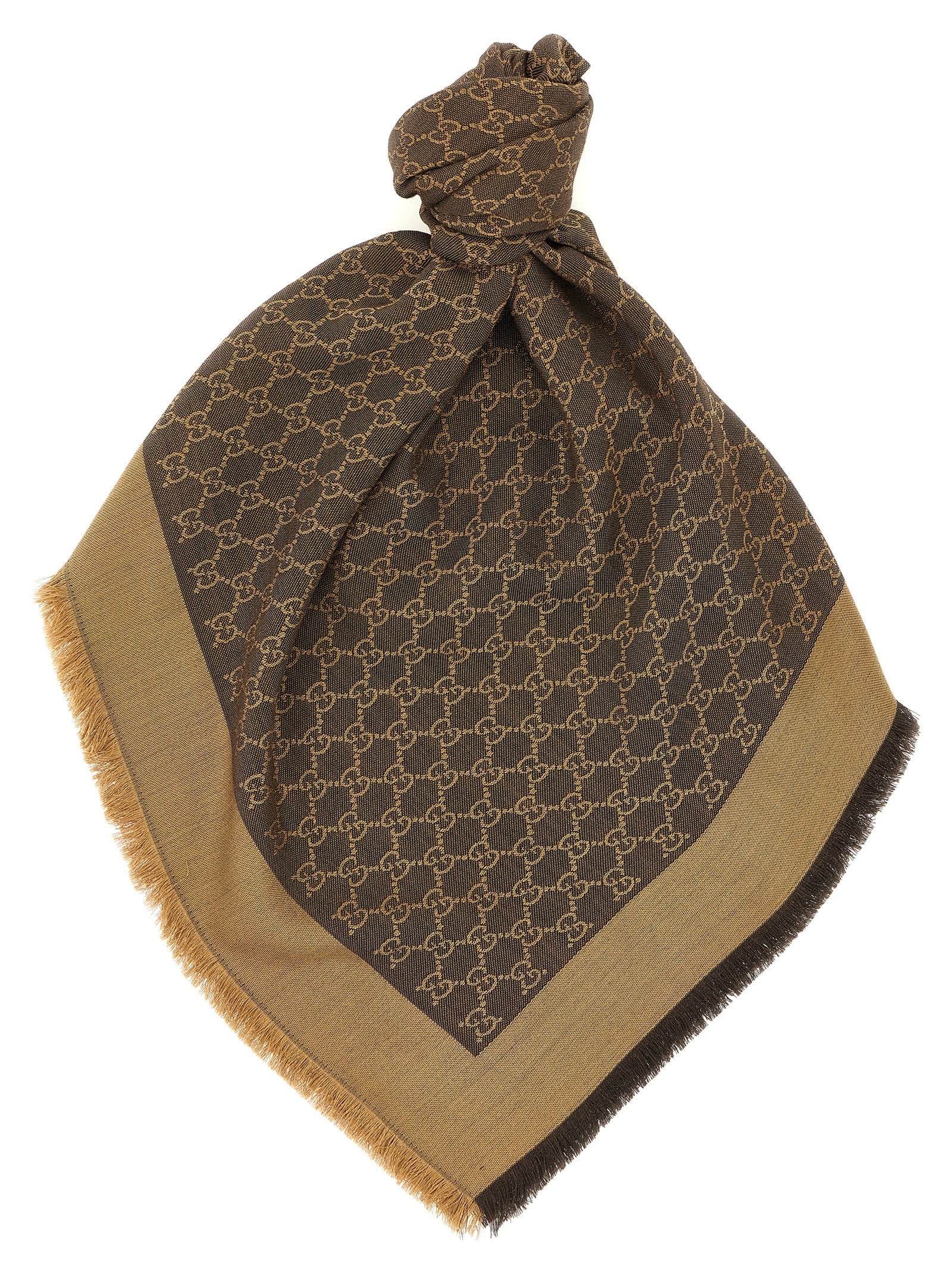 Gucci Brown Silk Scarf Gucci