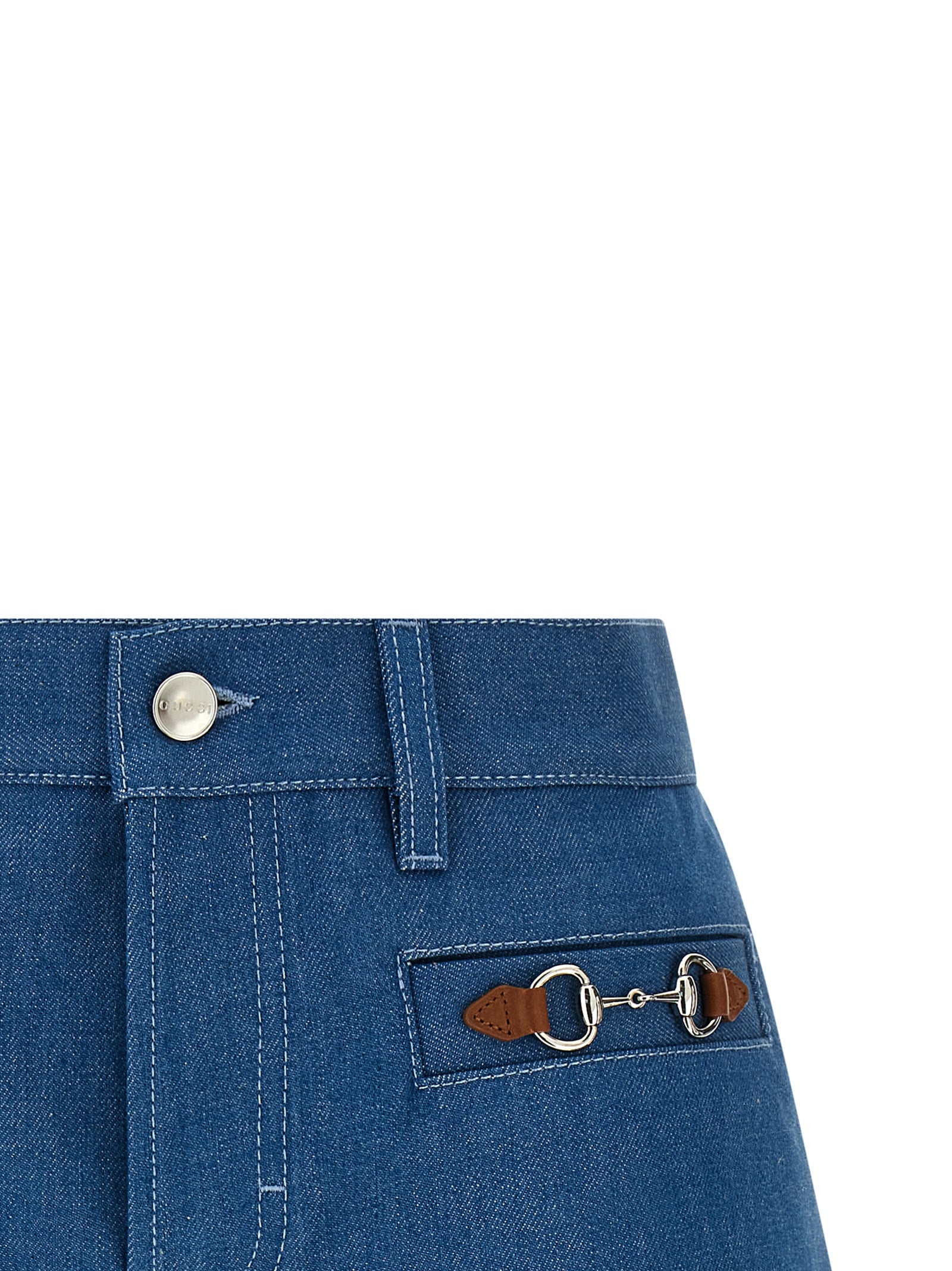 Gucci Blue Cotton Bermuda Shorts