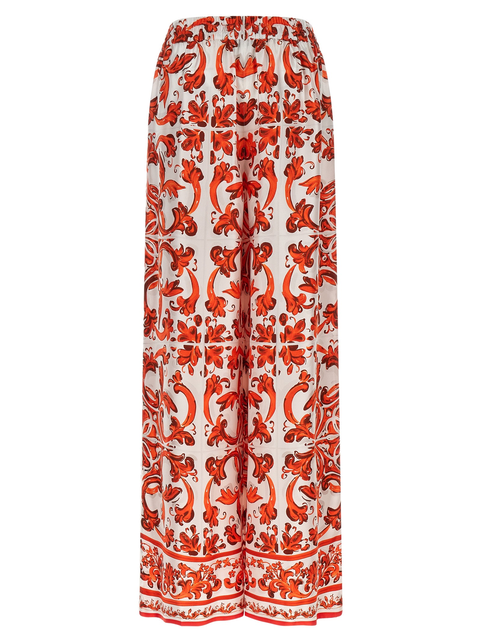 Dolce & Gabbana Orange Silk Flared Pants Dolce & Gabbana