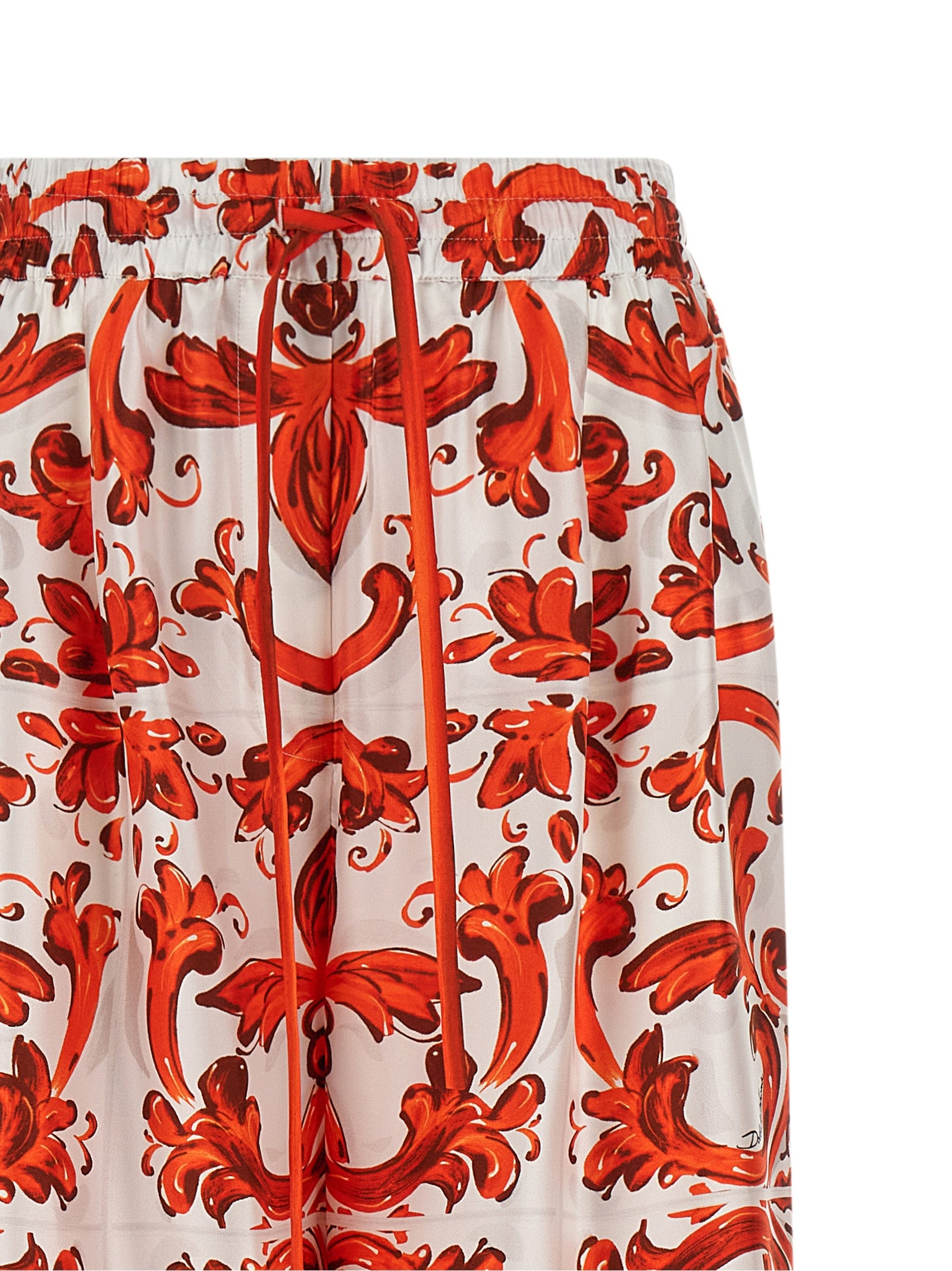 Dolce & Gabbana Orange Silk Flared Pants Dolce & Gabbana