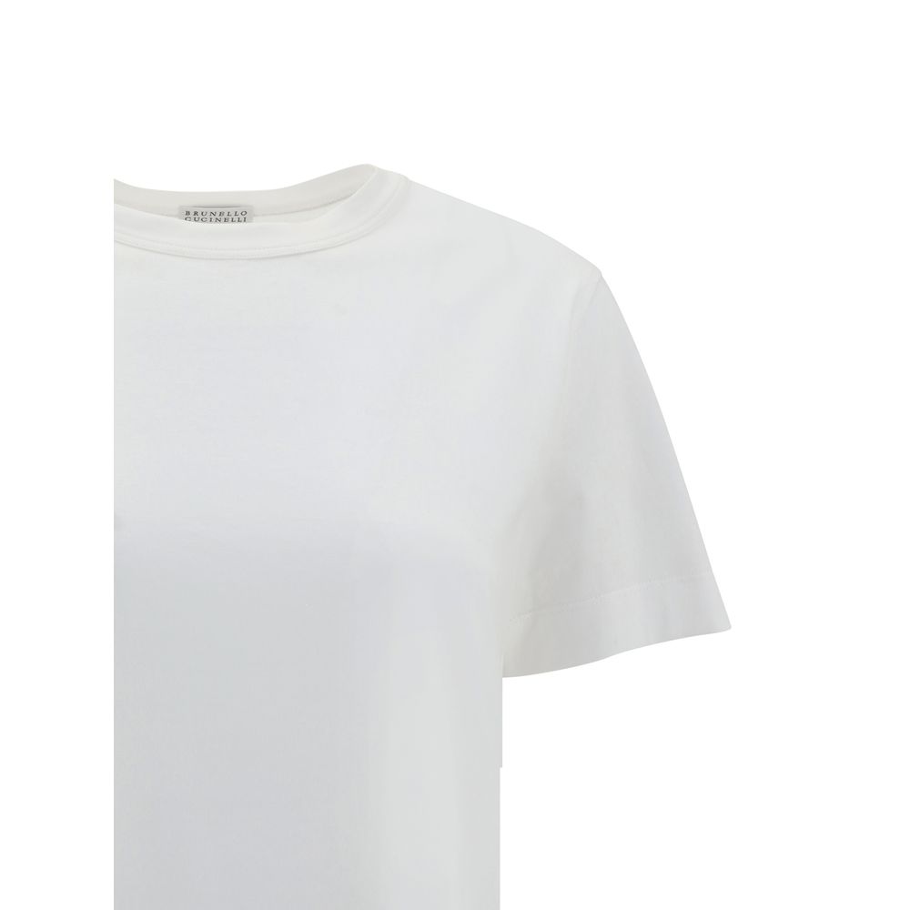 Brunello Cucinelli White Cotton T-Shirt Brunello Cucinelli