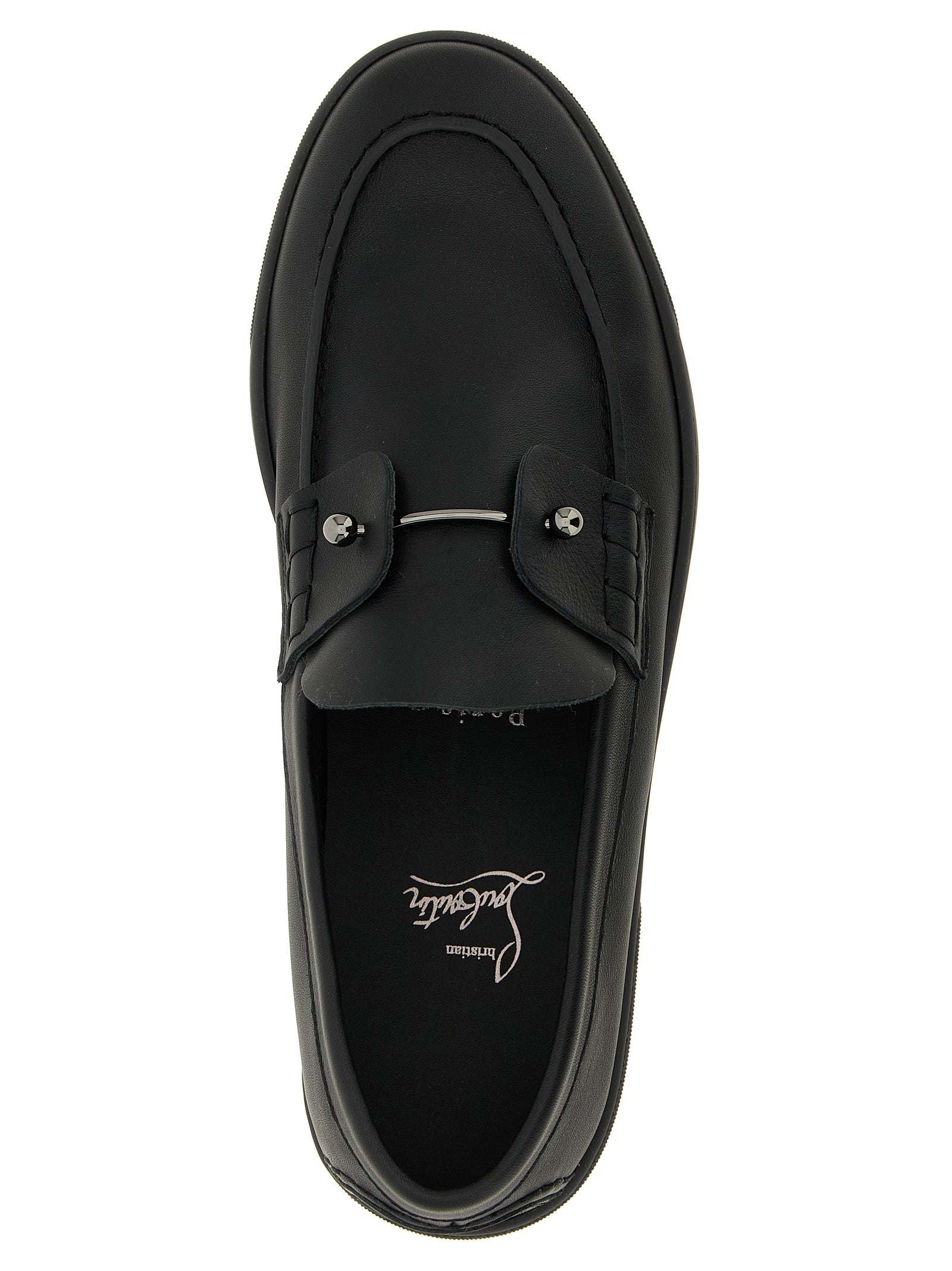 Christian Louboutin Black Calfskin Slip-On Loafers Christian Louboutin