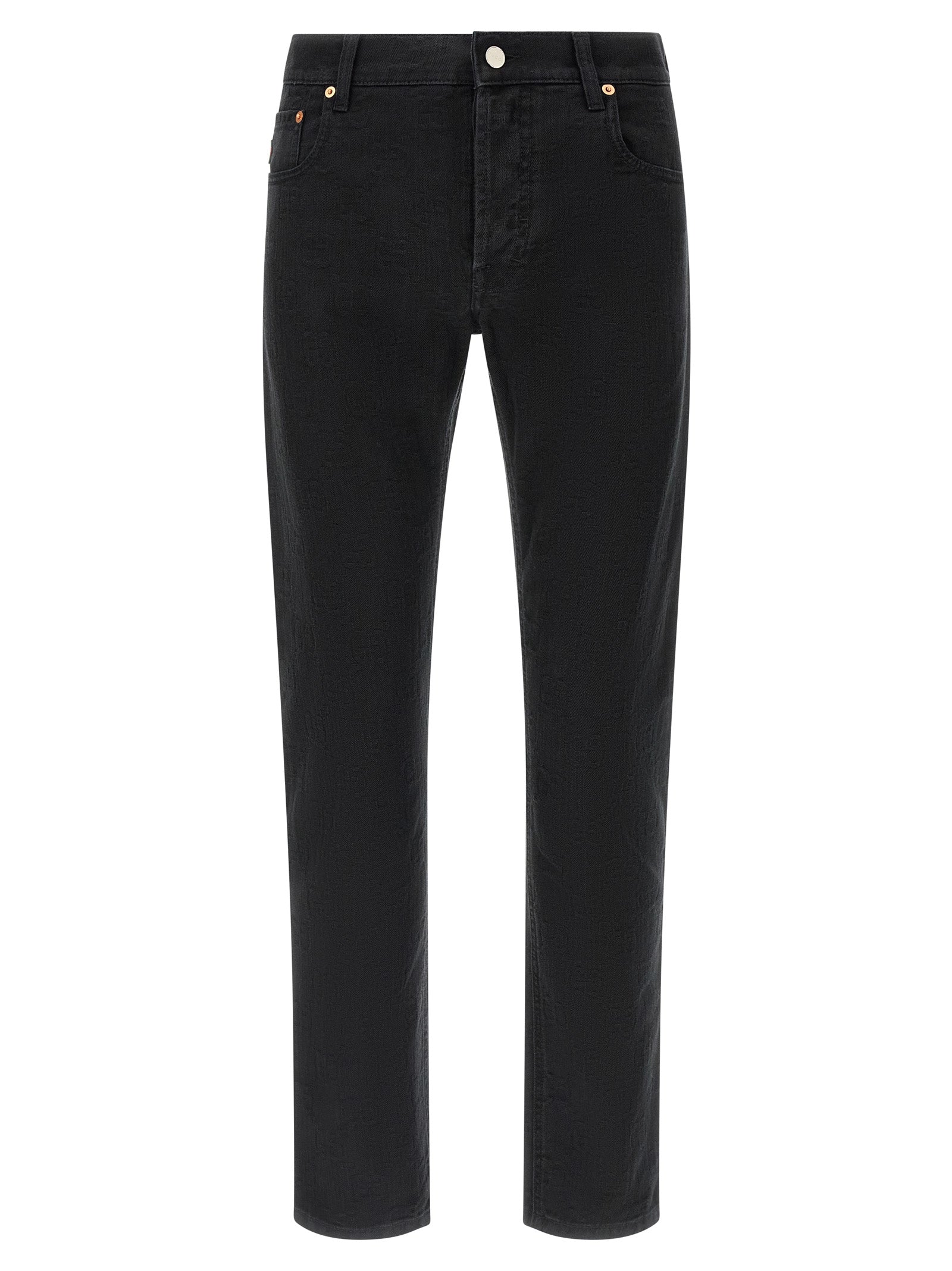 Gucci Black Cotton Straight-Leg Jeans Gucci