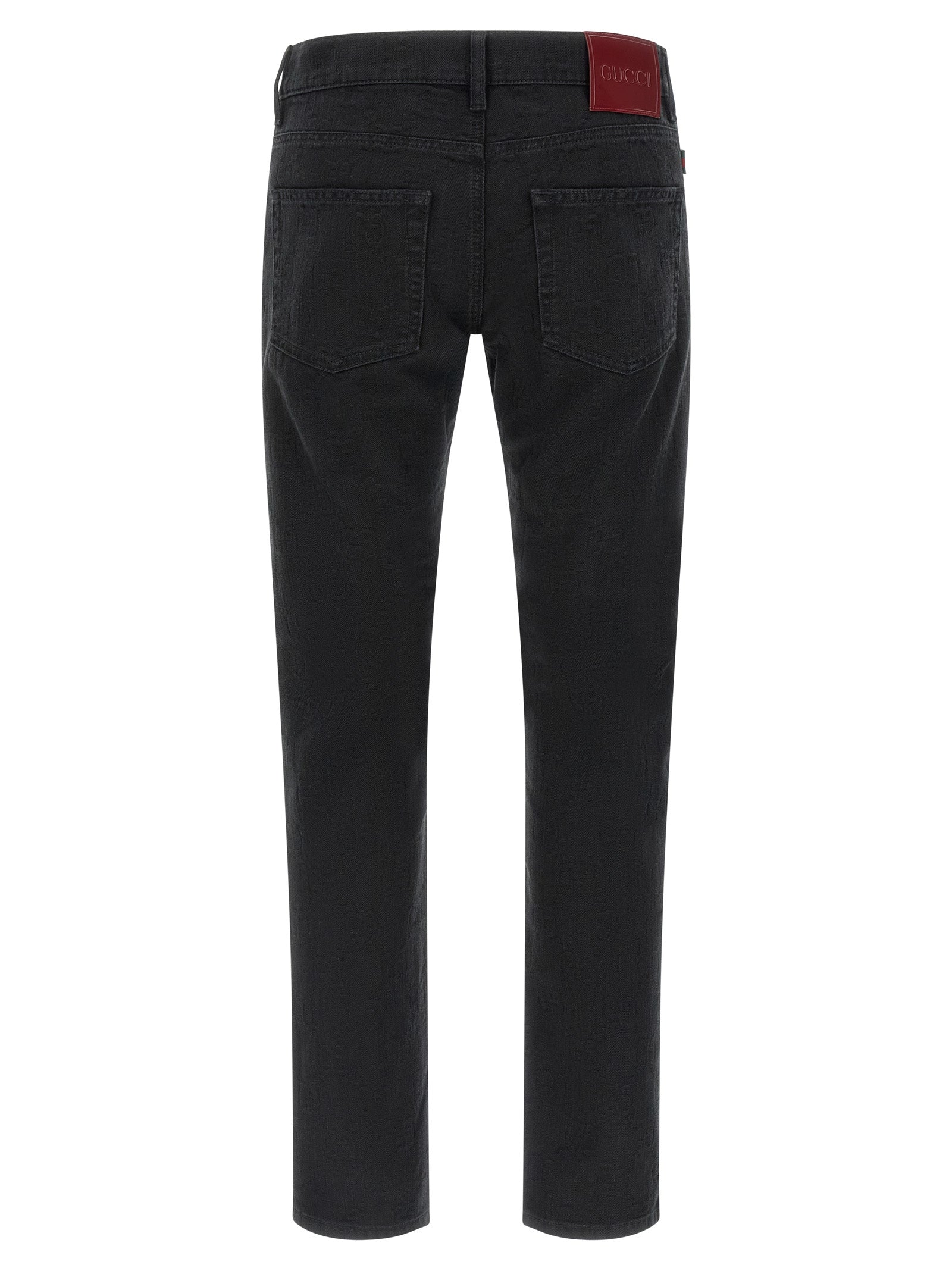 Gucci Black Cotton Straight-Leg Jeans Gucci