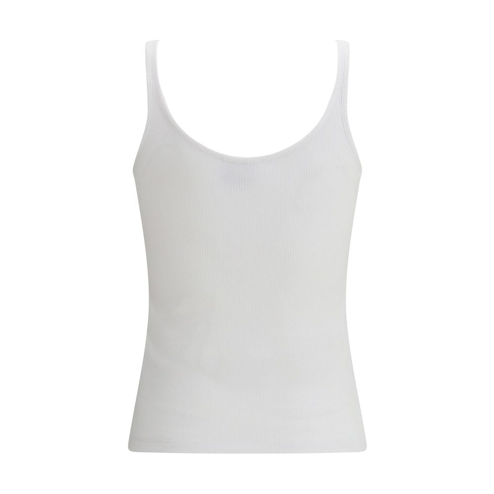 Off-White White Cotton Sleeveles T-Shirt Off-White
