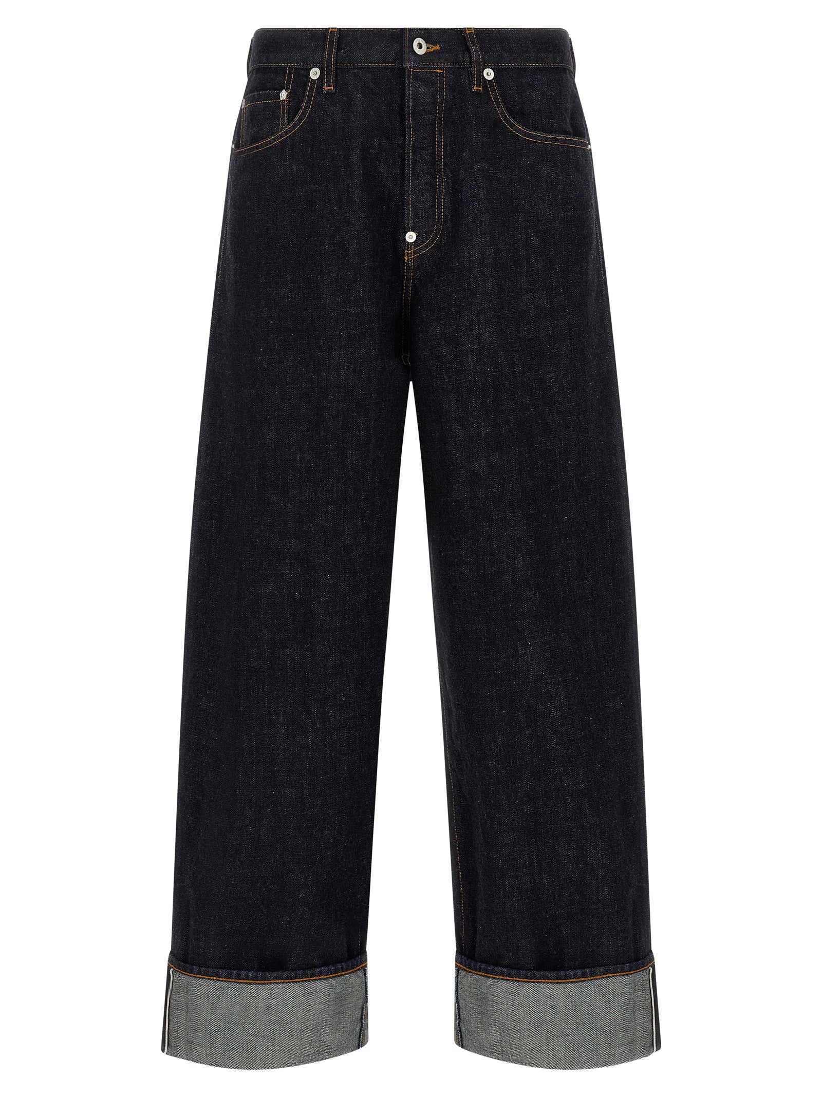 Kenzo Blue Cotton Straight-Leg Jeans Kenzo