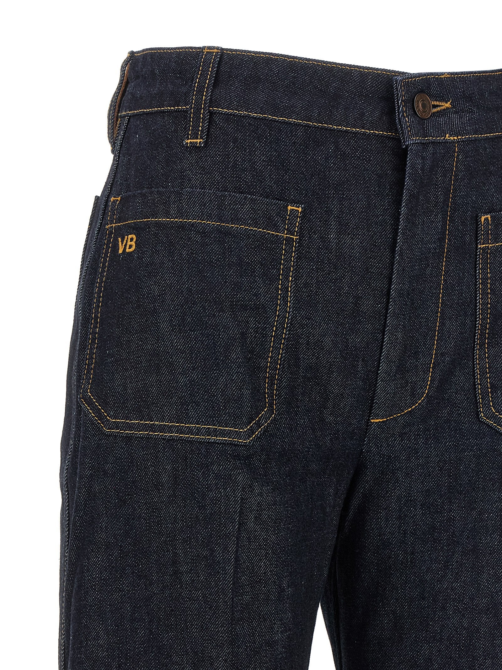 Victoria Beckham Blue Cotton Flared Jeans Victoria Beckham