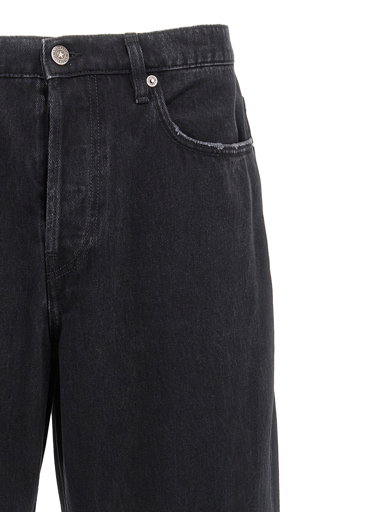 Golden Goose Black Cotton Straight-Leg Jeans Golden Goose