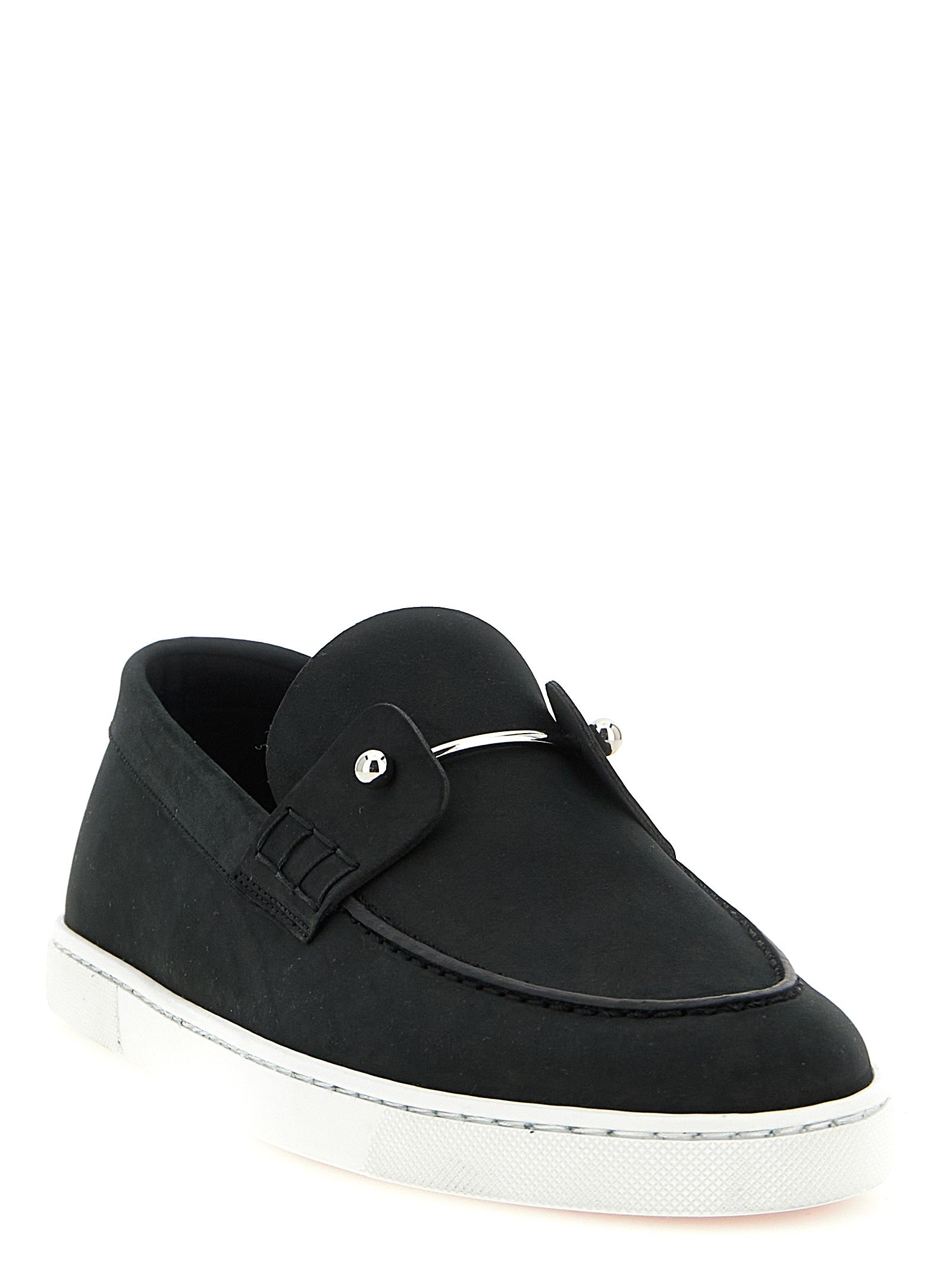 Christian Louboutin Black Calfskin Slip-On Loafers Christian Louboutin