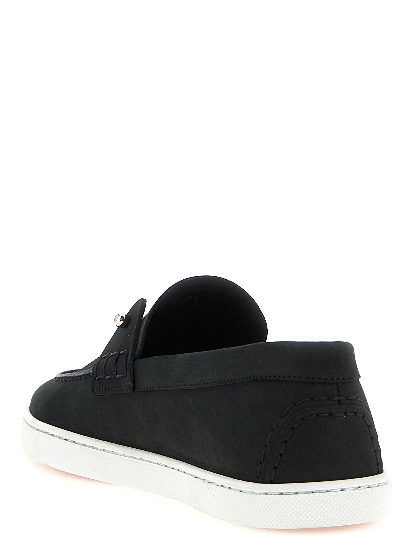 Christian Louboutin Black Calfskin Slip-On Loafers Christian Louboutin