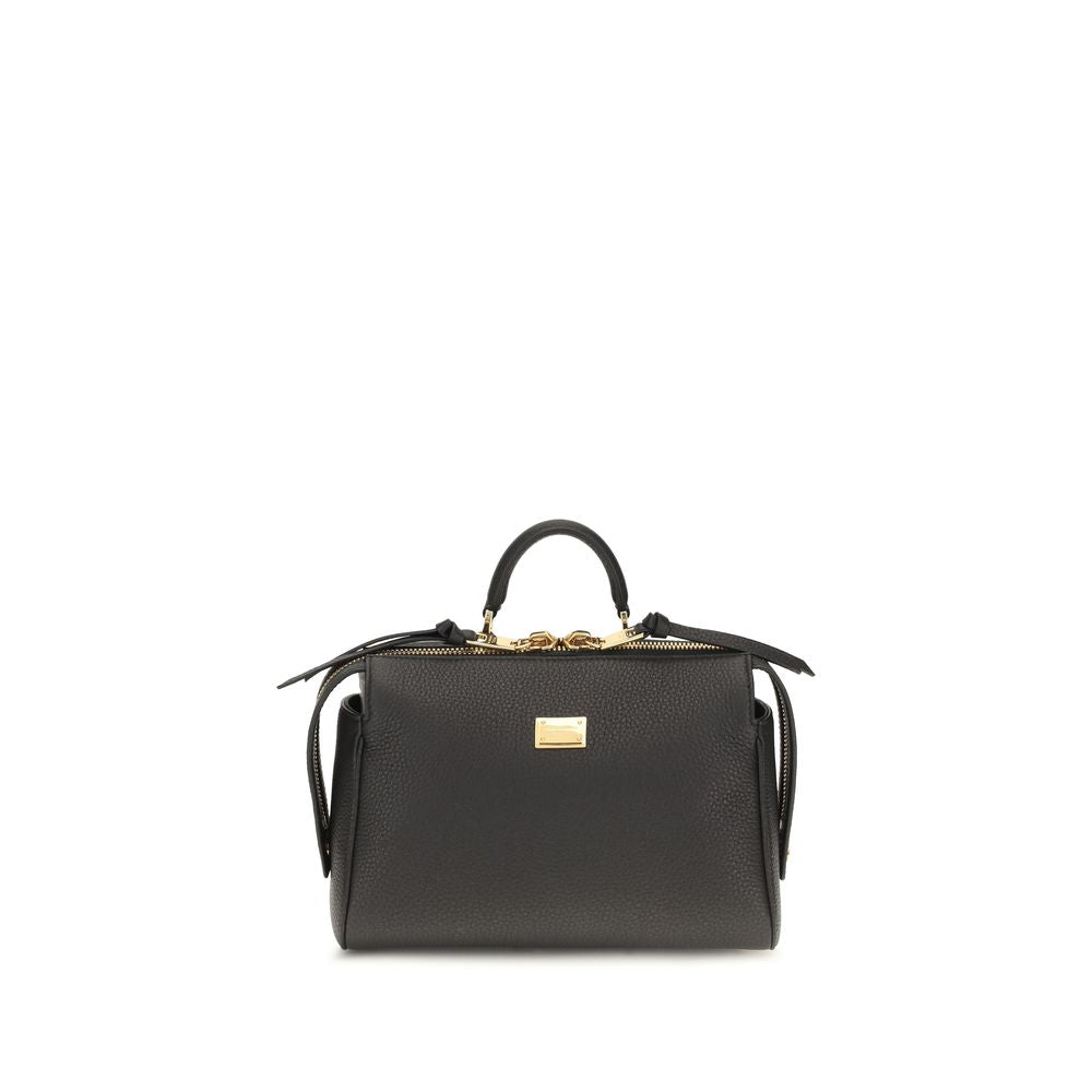 Dolce & Gabbana Black Calf Leather Bos Taurus Handbag Dolce & Gabbana