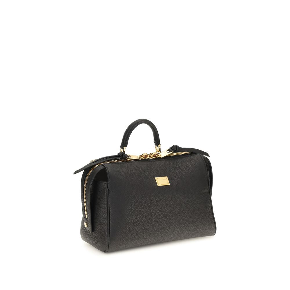 Dolce & Gabbana Black Calf Leather Bos Taurus Handbag Dolce & Gabbana