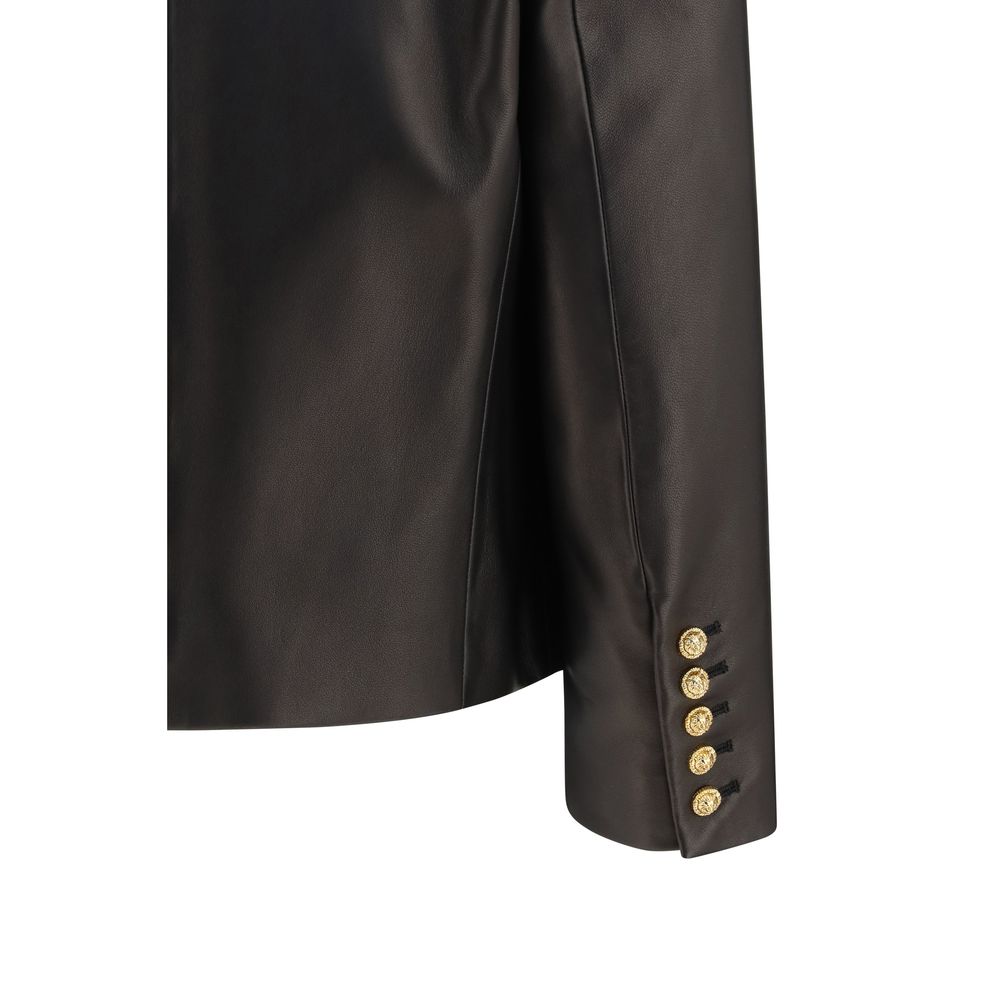 Balmain Black Lamb Ovis Aries Aries Leather Jacket Balmain