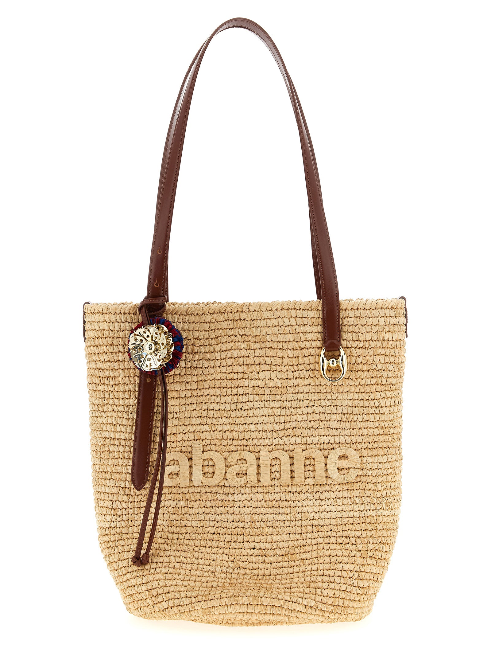 Paco Rabanne Beige Raffia Tote Bag Paco Rabanne