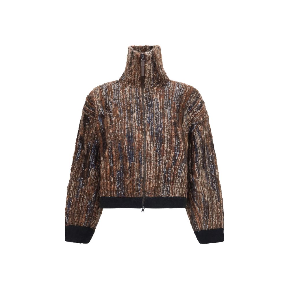 Brunello Cucinelli Brown Mohair Full-Length Jacket Brunello Cucinelli
