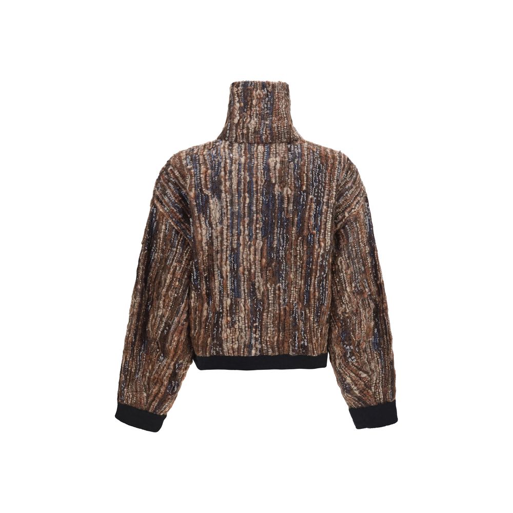 Brunello Cucinelli Brown Mohair Full-Length Jacket Brunello Cucinelli